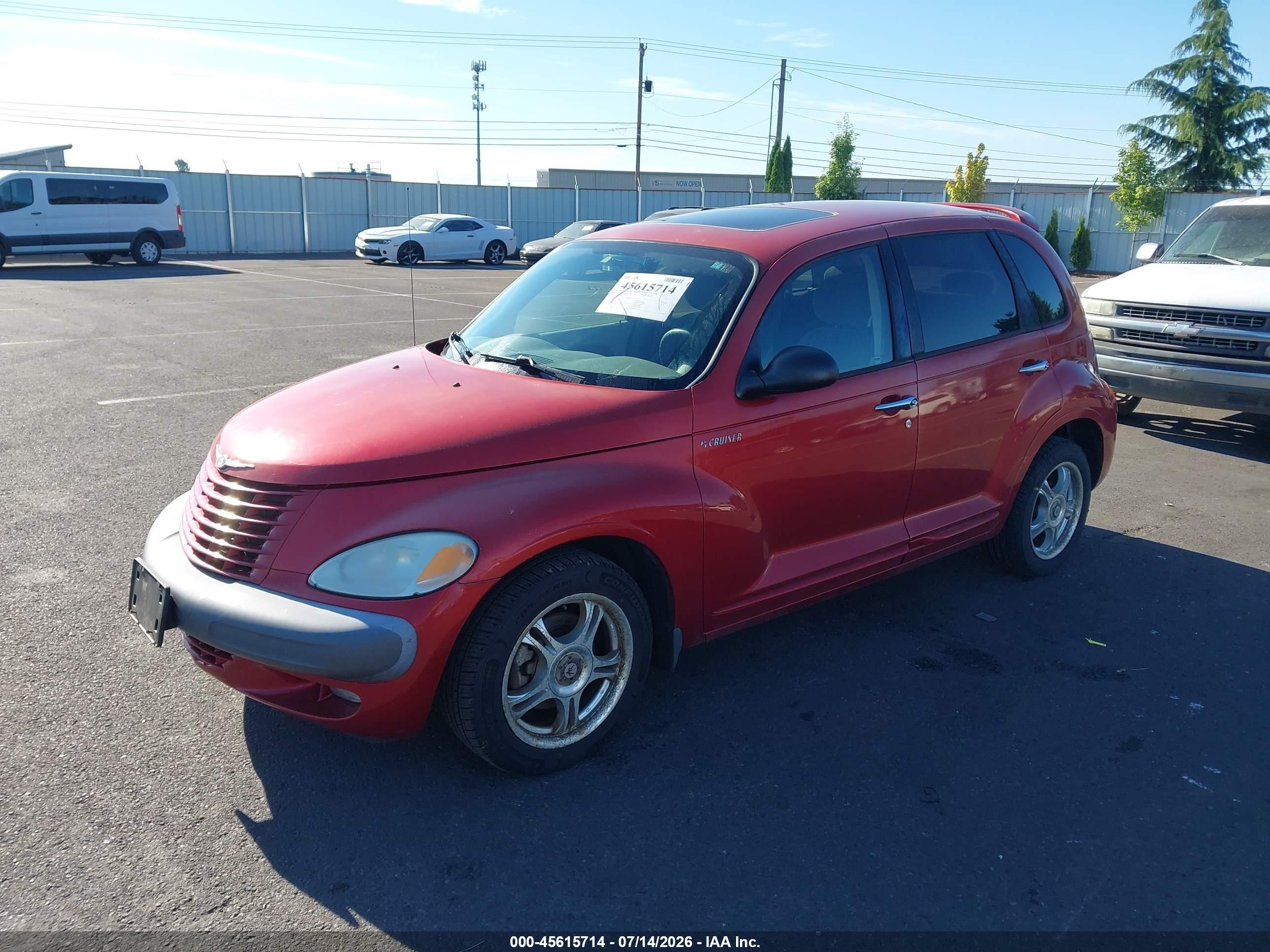 2002 Chrysler Pt Cruiser Touring Red vin: 3C4FY58B22T348751