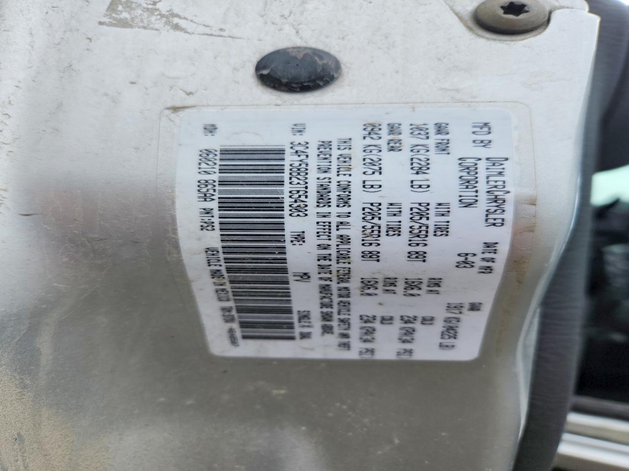 2003 Chrysler Pt Cruiser Touring Silver vin: 3C4FY58B23T654303