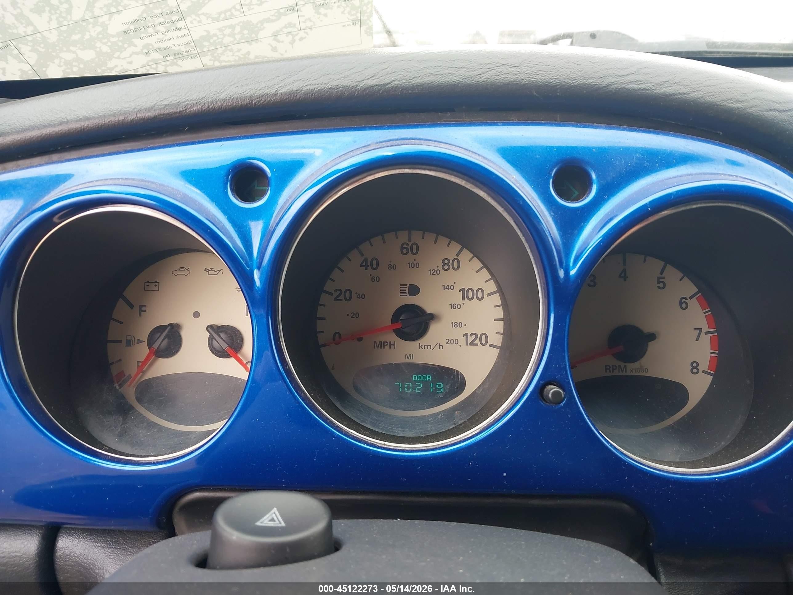 2004 Chrysler Pt Cruiser Touring Blue vin: 3C4FY58B74T276657