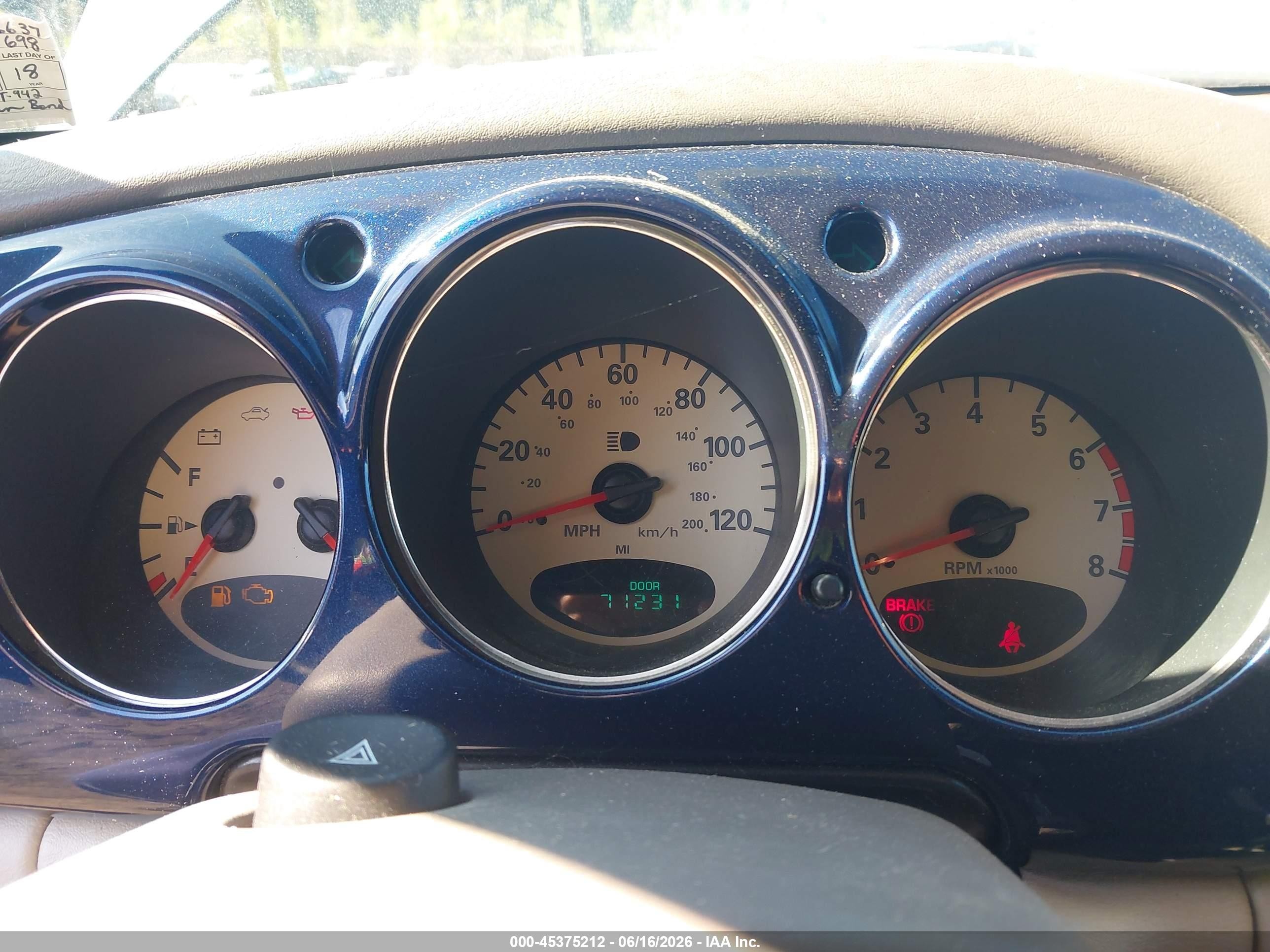 2005 Chrysler Pt Cruiser Touring Blue vin: 3C4FY58B75T536637