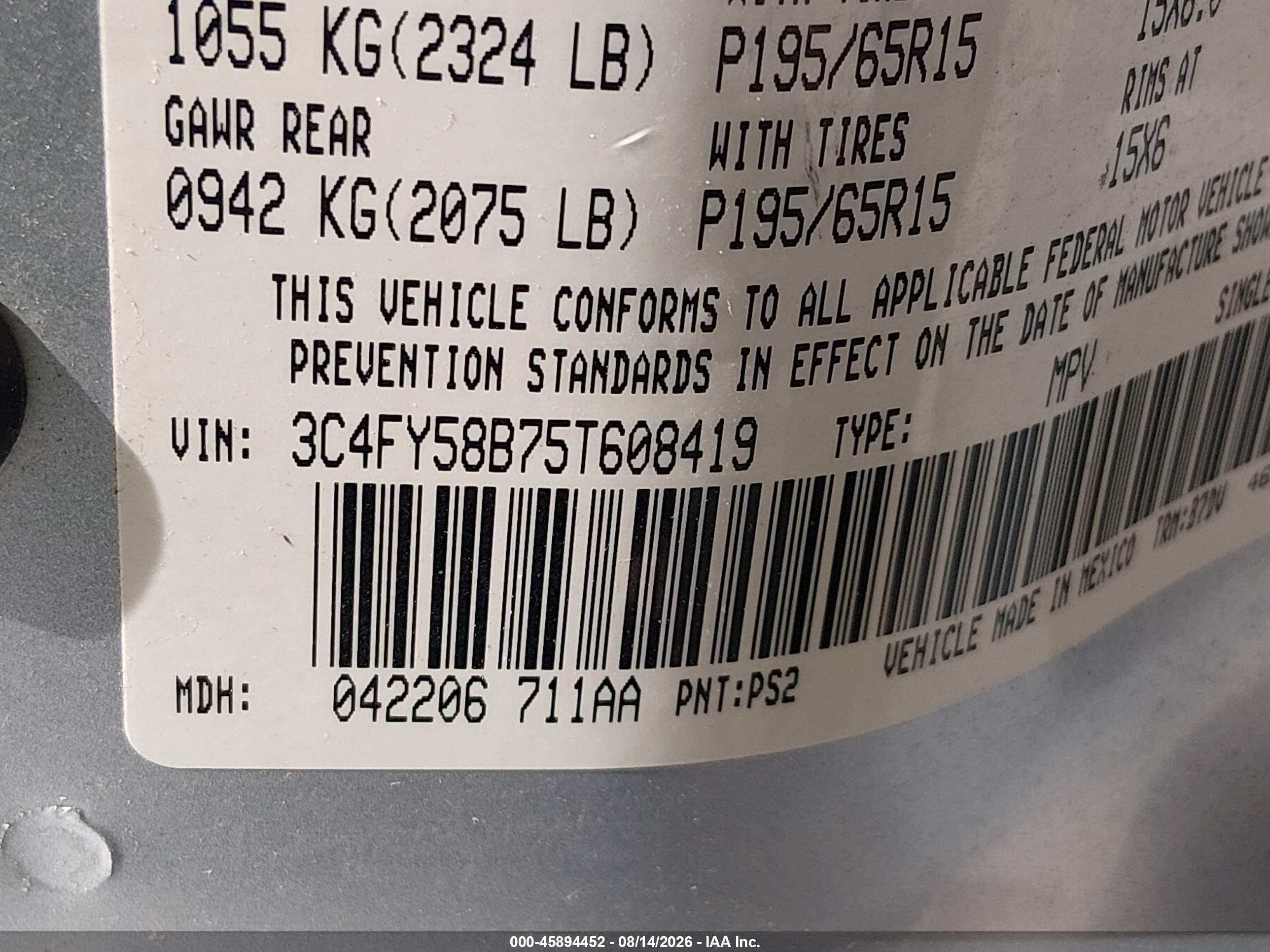 2005 Chrysler Pt Cruiser Touring Silver vin: 3C4FY58B75T608419