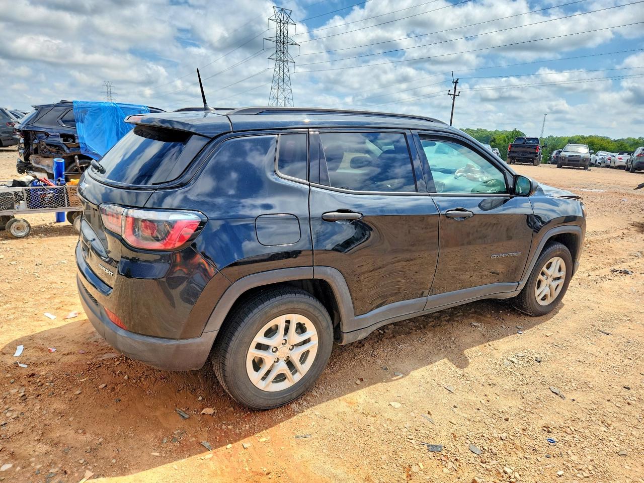 2018 Jeep Compass Sport Black vin: 3C4NJCAB2JT181546