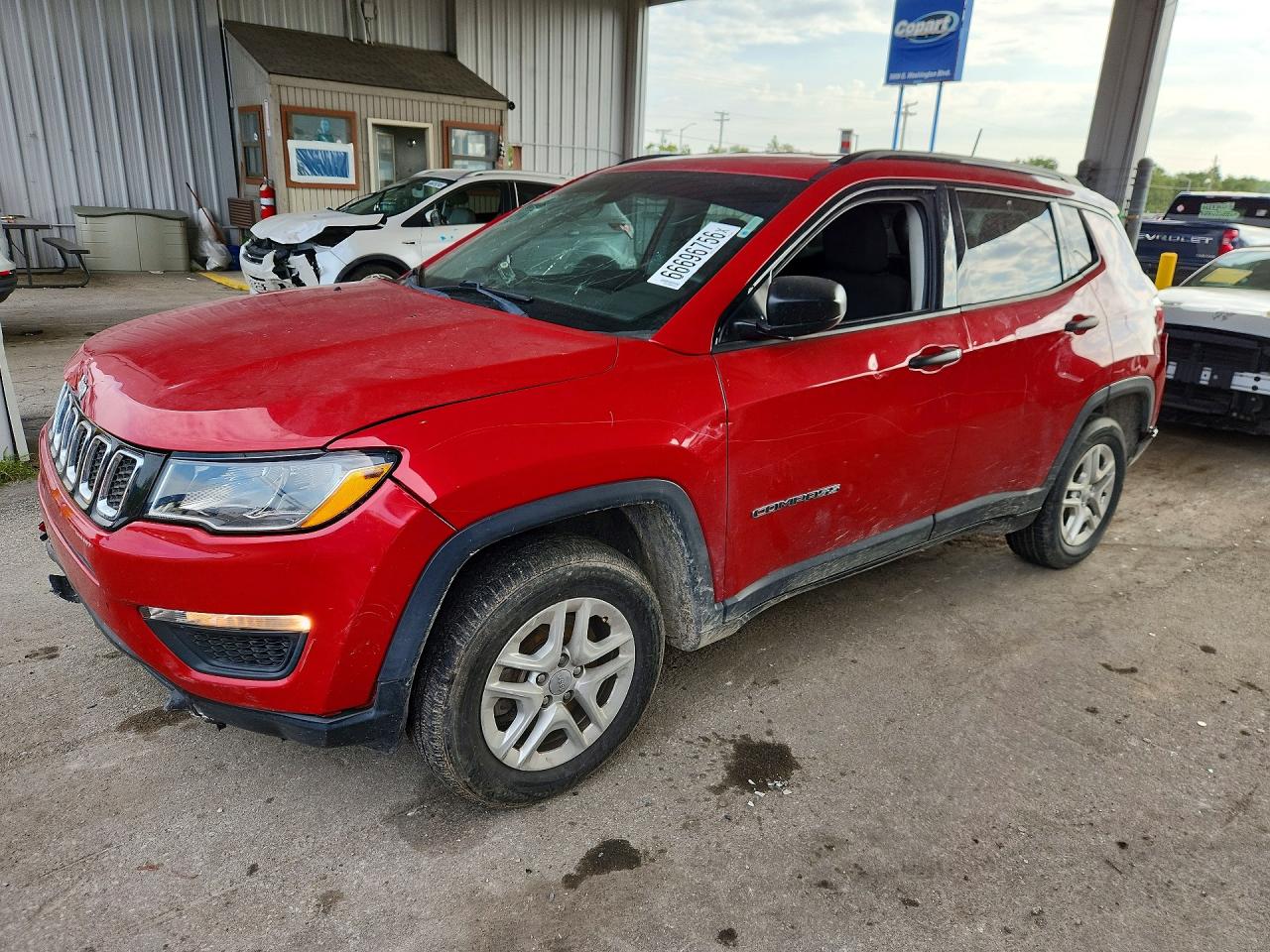 2017 Jeep Compass Sport Red vin: 3C4NJCAB4HT658844