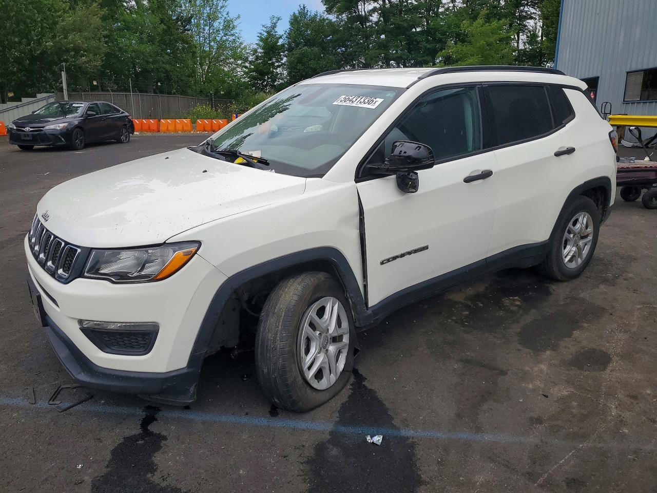 2018 Jeep Compass Sport White vin: 3C4NJCAB5JT226754