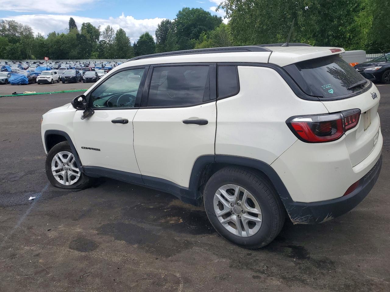 2018 Jeep Compass Sport White vin: 3C4NJCAB5JT226754