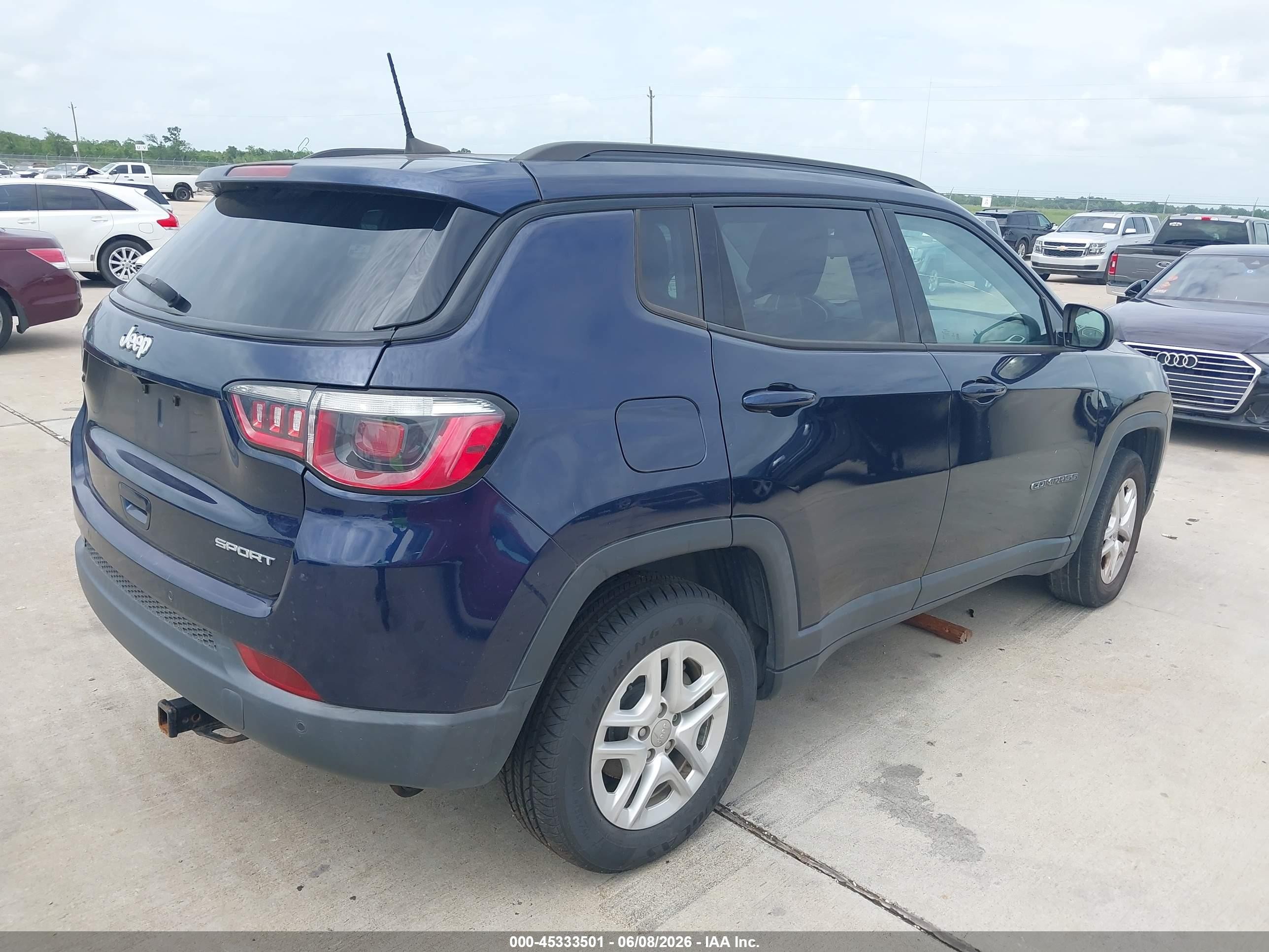 2018 Jeep Compass Sport Fwd Blue vin: 3C4NJCAB5JT240525