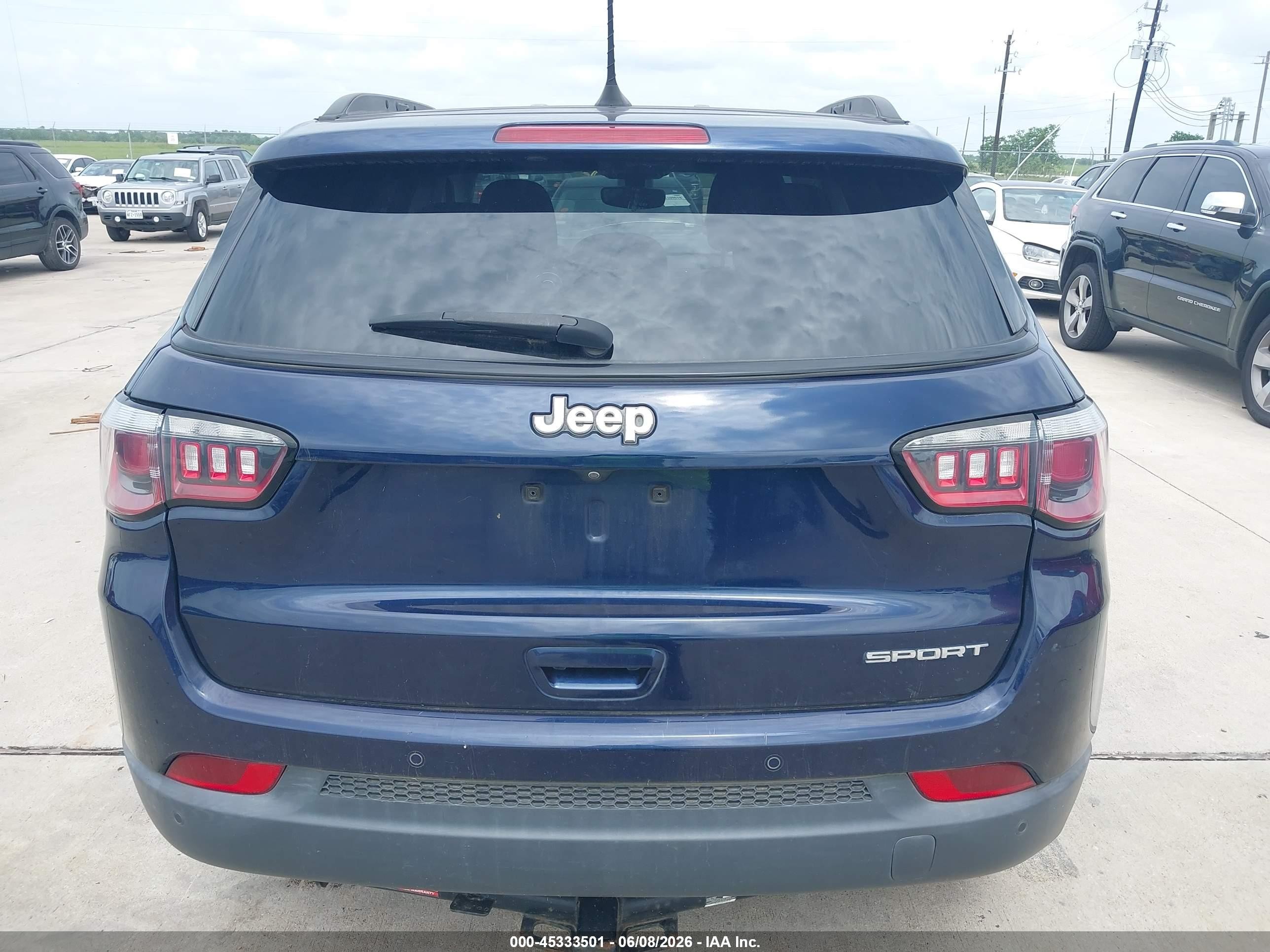 2018 Jeep Compass Sport Fwd Blue vin: 3C4NJCAB5JT240525