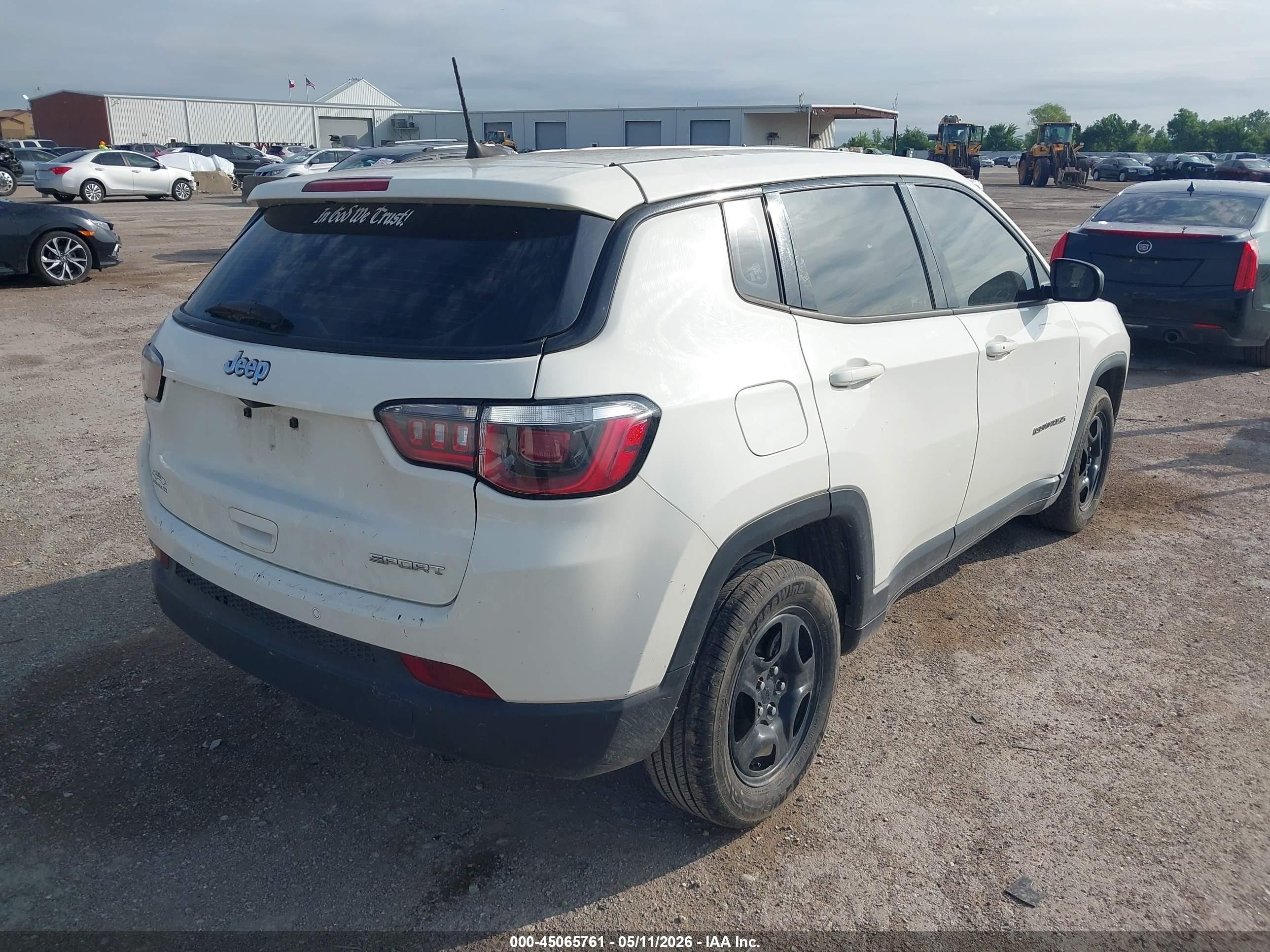 2019 Jeep Compass Sport Fwd Белый vin: 3C4NJCAB8KT726425