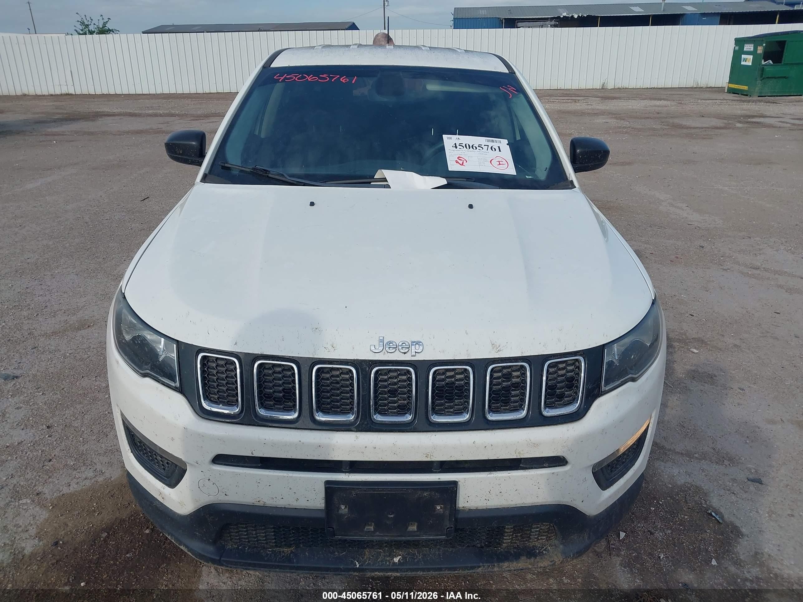 2019 Jeep Compass Sport Fwd Белый vin: 3C4NJCAB8KT726425