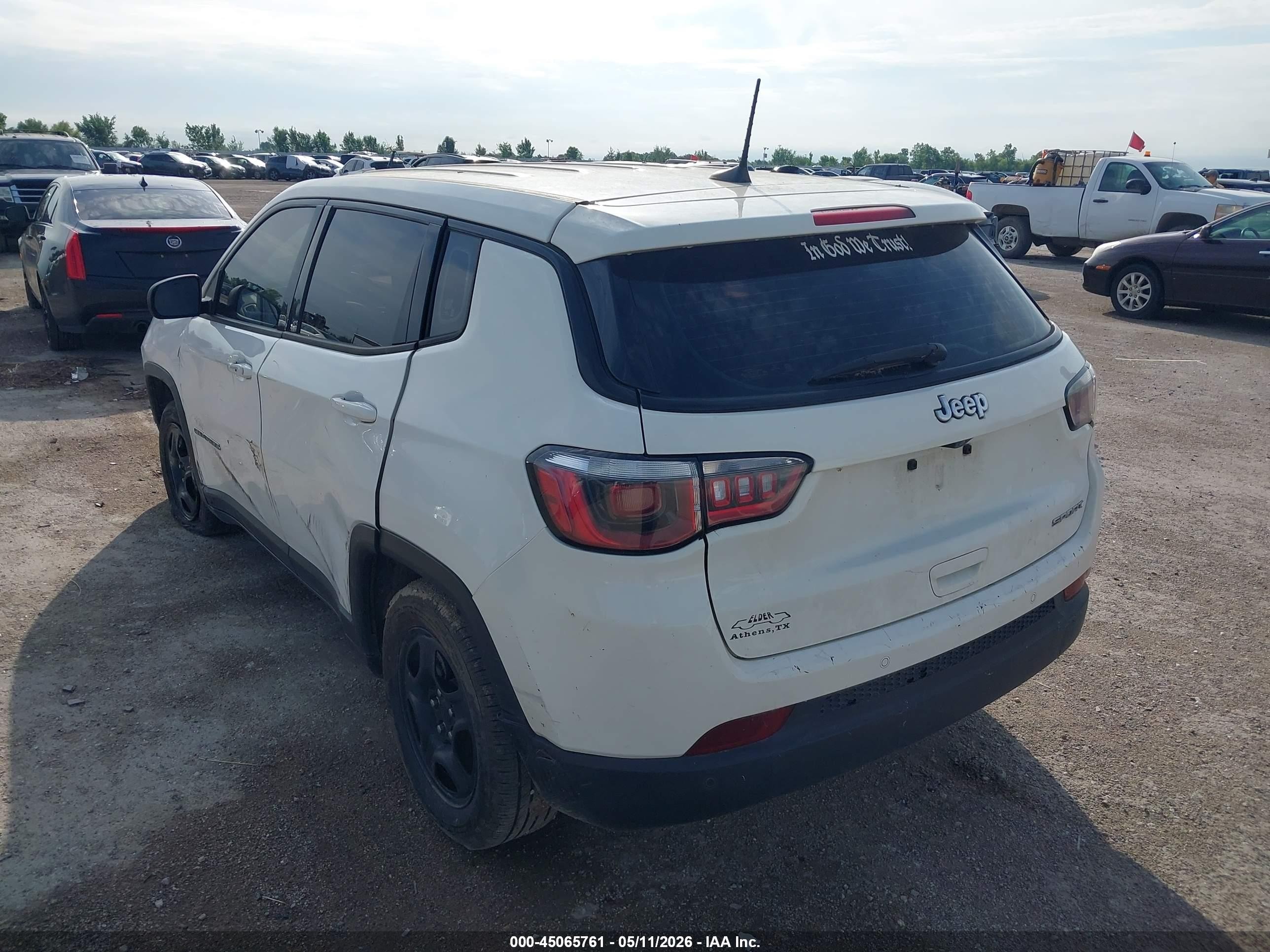 2019 Jeep Compass Sport Fwd Белый vin: 3C4NJCAB8KT726425