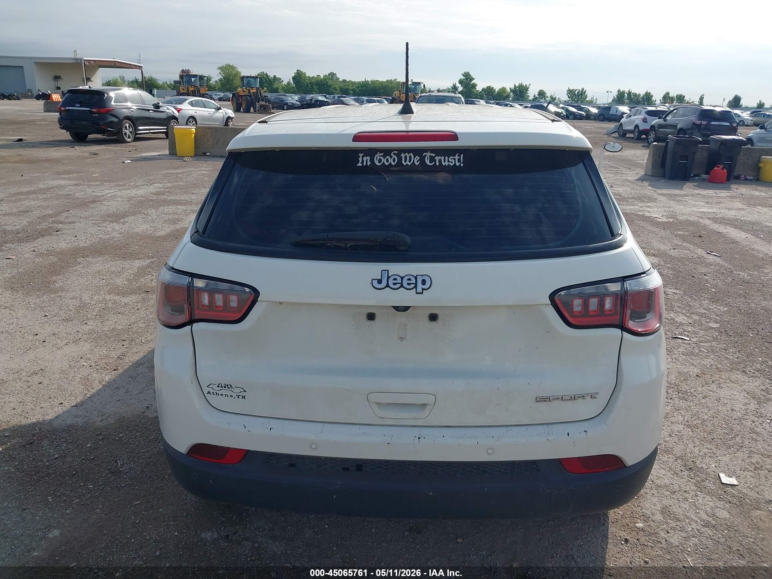 2019 Jeep Compass Sport Fwd Белый vin: 3C4NJCAB8KT726425