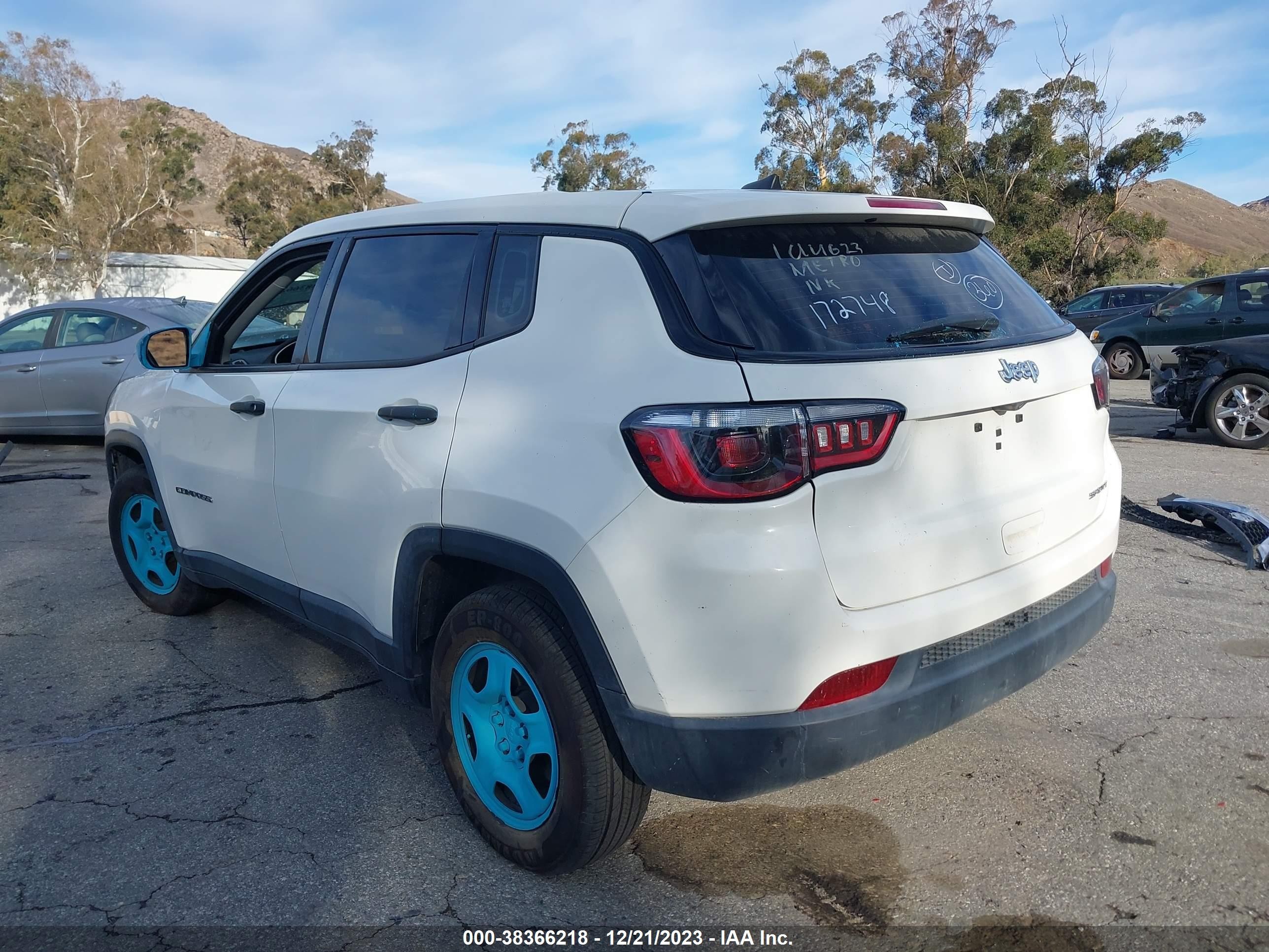 2021 Jeep Compass Sport Fwd White vin: 3C4NJCAB9MT567711