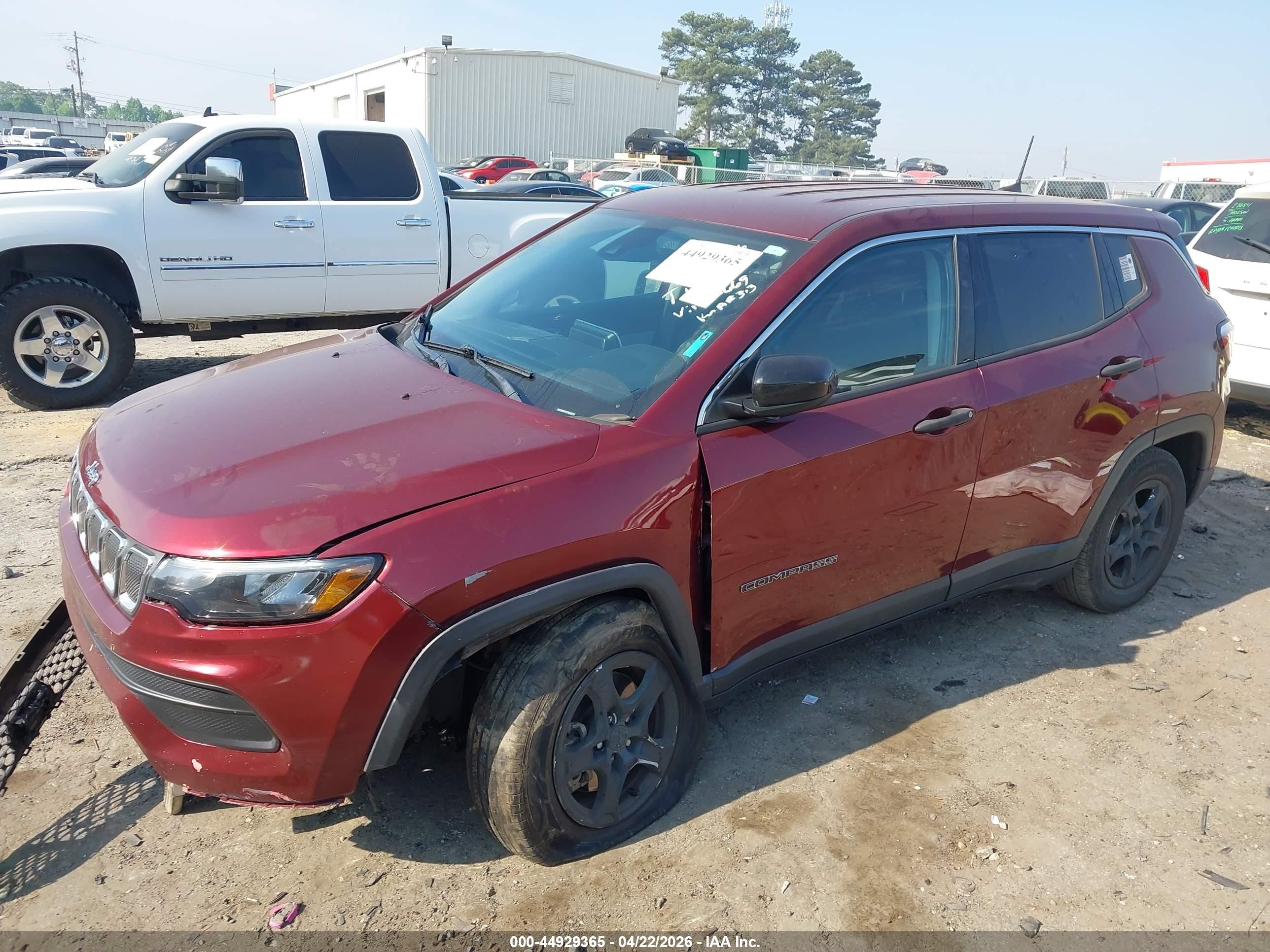 2022 Jeep Compass Sport Fwd Burgundy vin: 3C4NJCAB9NT172669