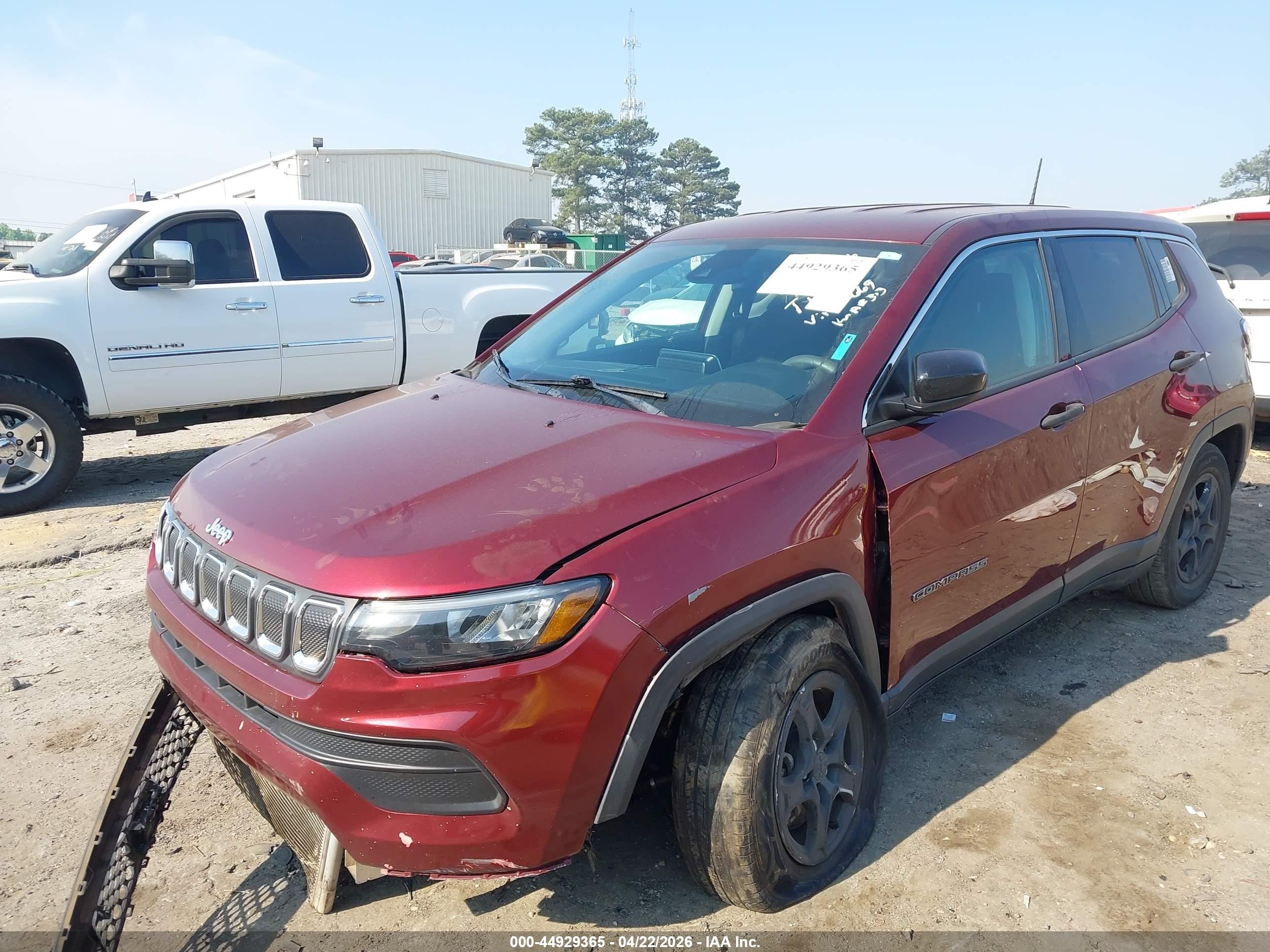 2022 Jeep Compass Sport Fwd Burgundy vin: 3C4NJCAB9NT172669