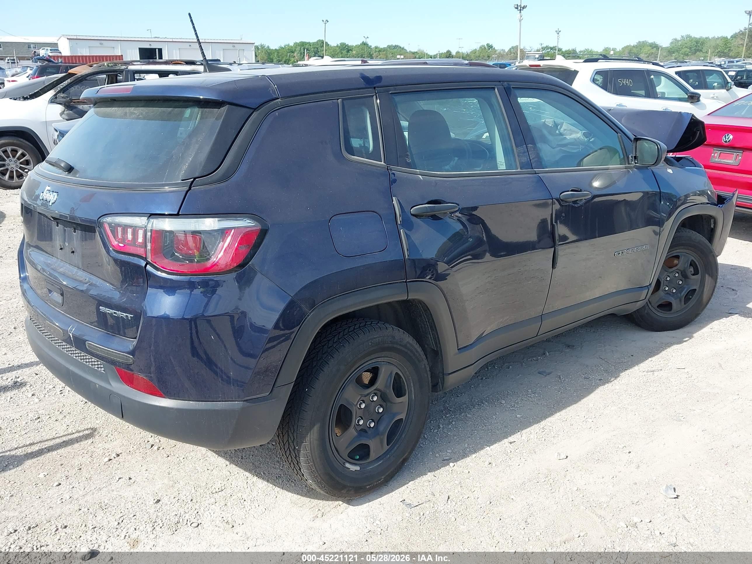 2019 Jeep Compass Sport Fwd Blue vin: 3C4NJCABXKT615908