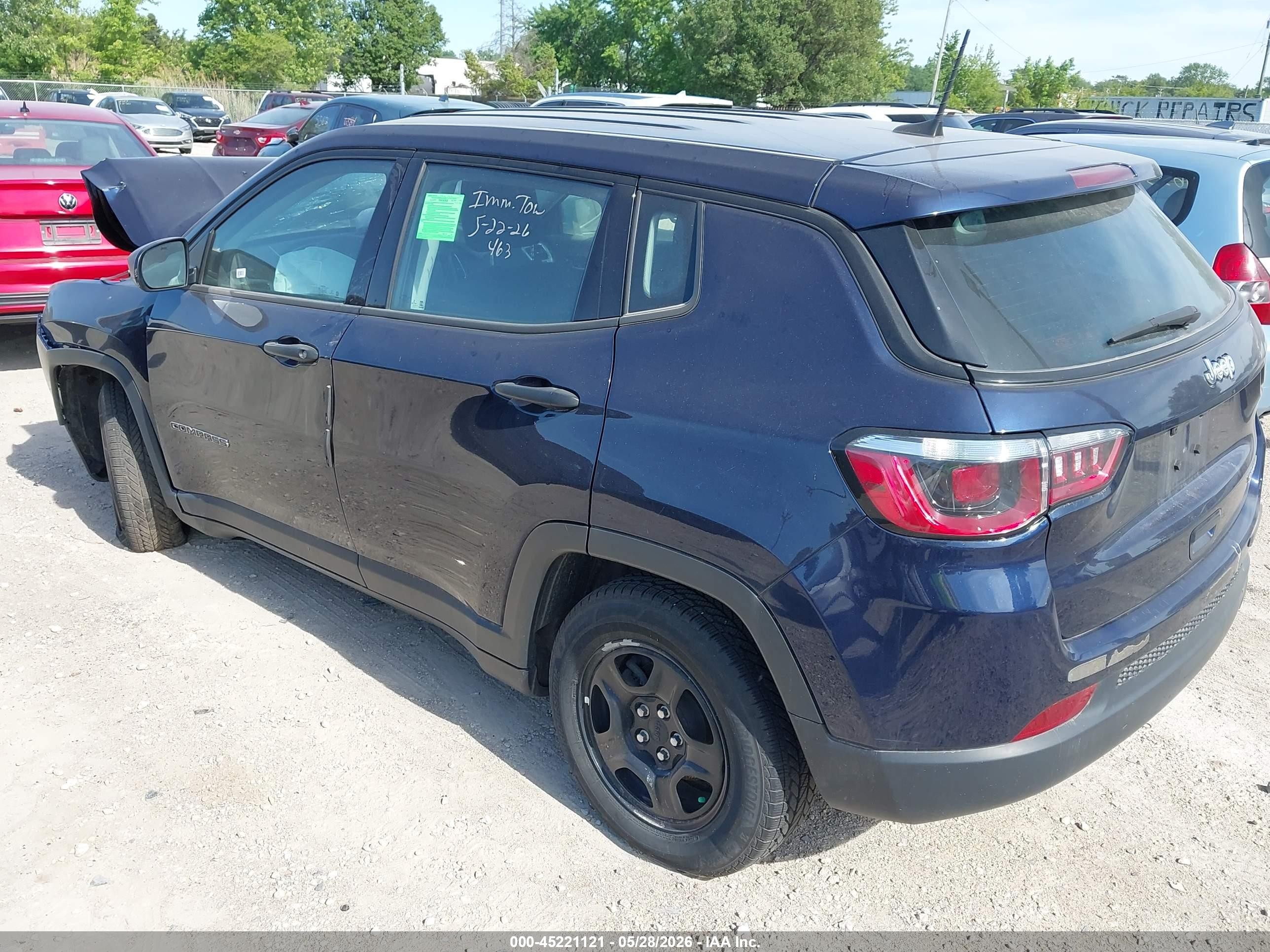 2019 Jeep Compass Sport Fwd Blue vin: 3C4NJCABXKT615908