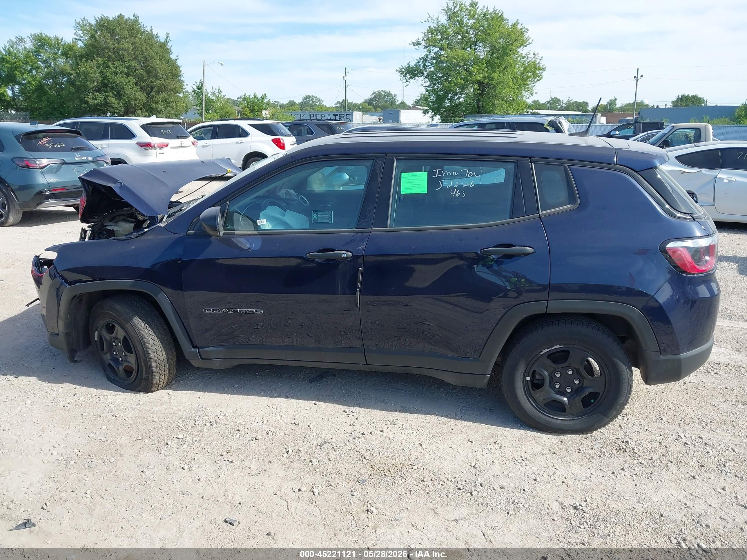 2019 Jeep Compass Sport Fwd Blue vin: 3C4NJCABXKT615908