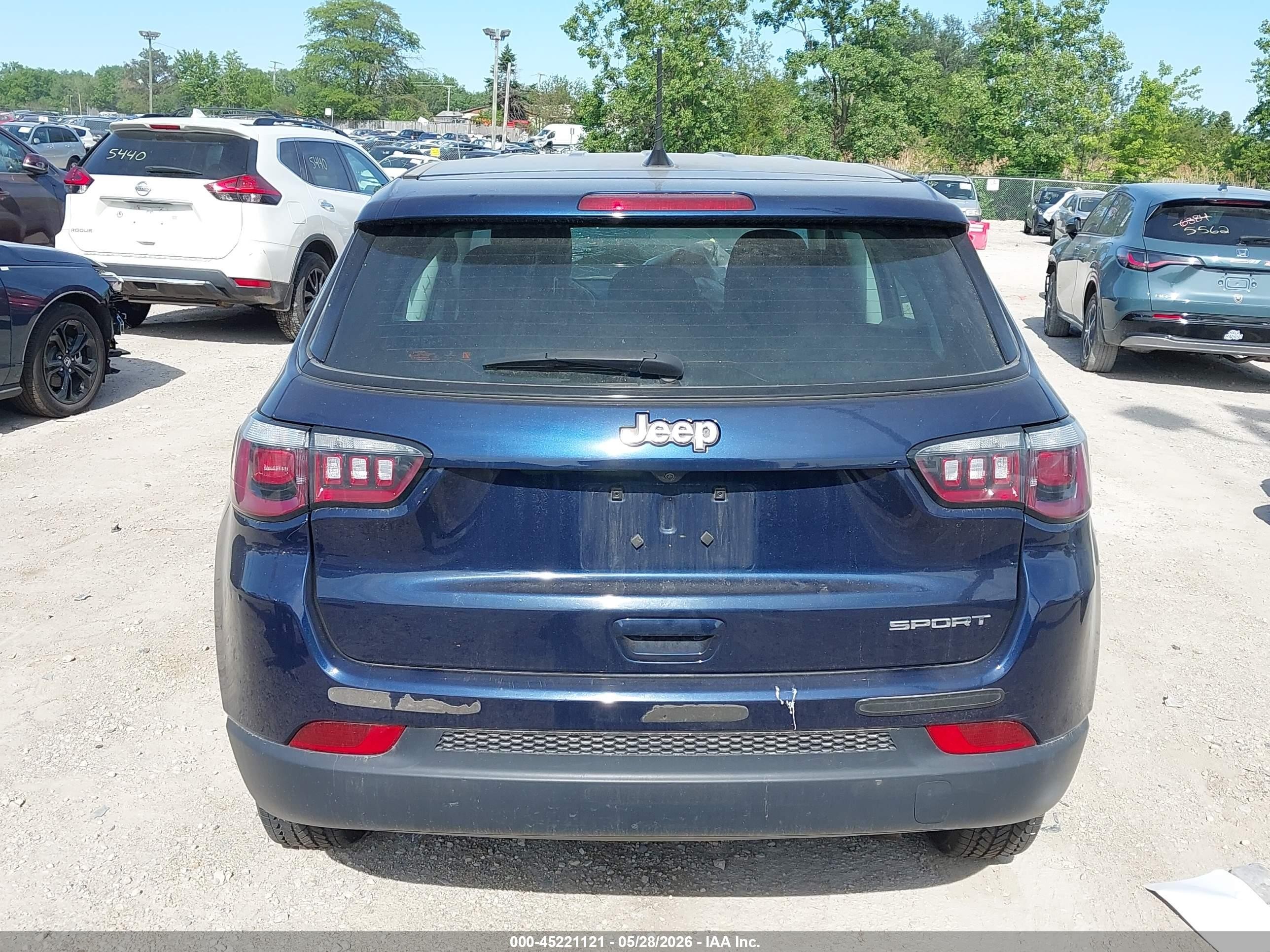 2019 Jeep Compass Sport Fwd Blue vin: 3C4NJCABXKT615908