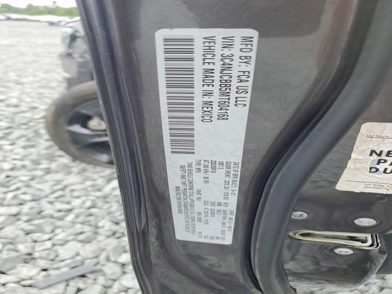 2021 Jeep Compass Latitude Серый vin: 3C4NJCBB5MT604168