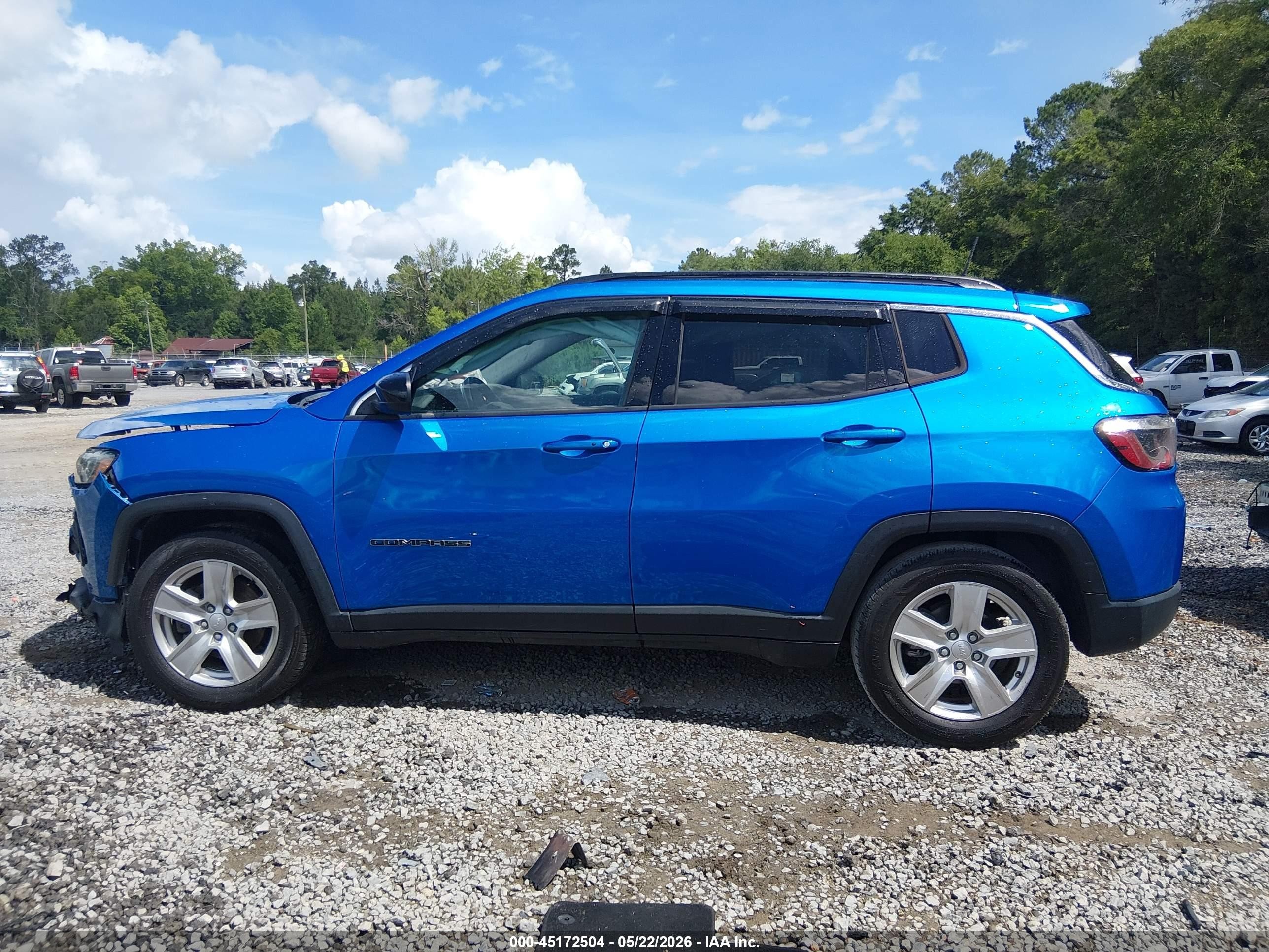 2022 Jeep Compass Latitude Fwd Blue vin: 3C4NJCBB6NT106689