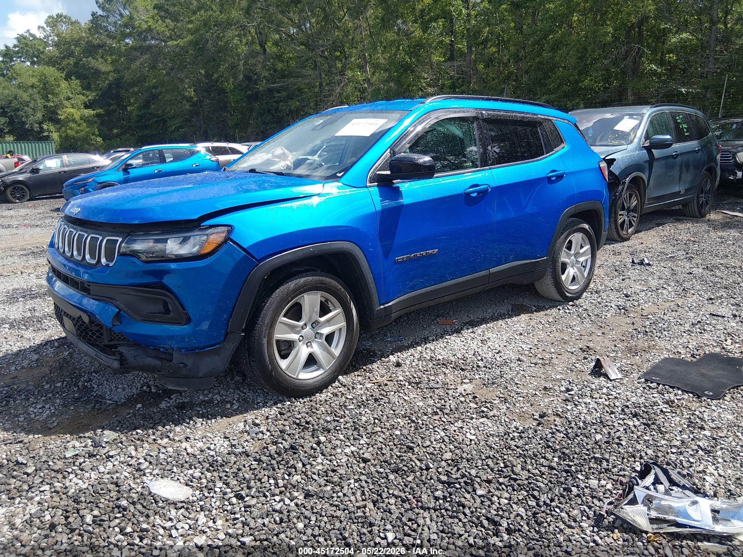 2022 Jeep Compass Latitude Fwd Blue vin: 3C4NJCBB6NT106689