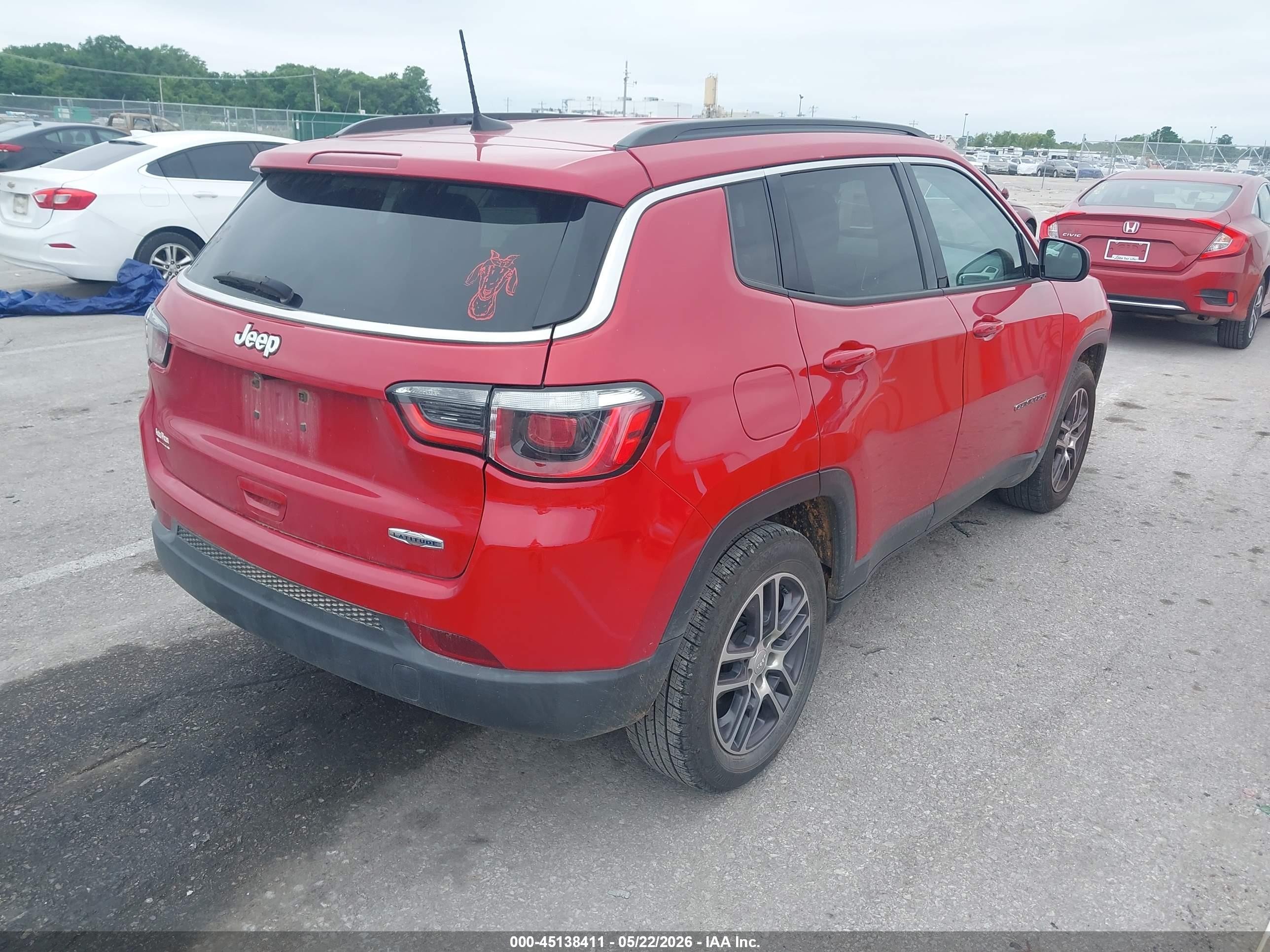 2019 Jeep Compass Latitude Fwd Red vin: 3C4NJCBB8KT706190