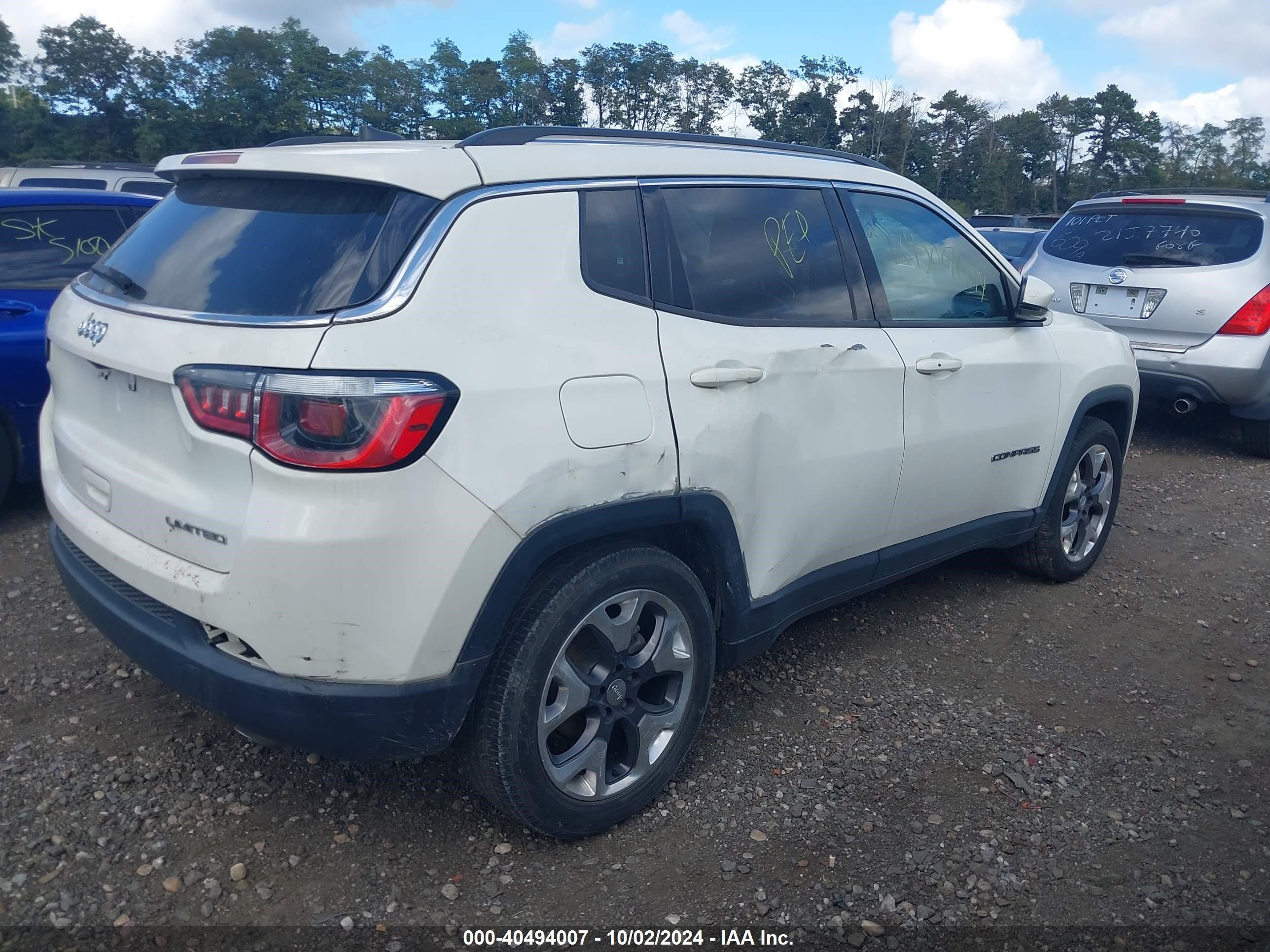 2020 Jeep Compass Limited Fwd White vin: 3C4NJCCB2LT211323