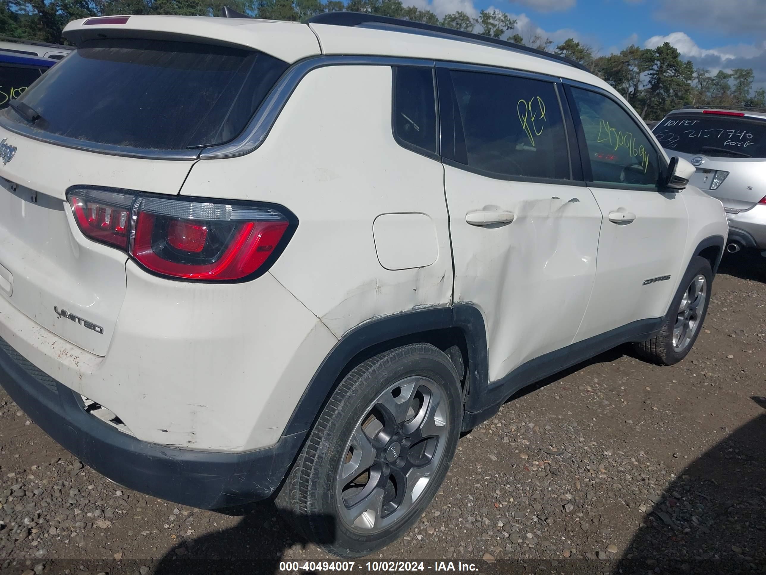 2020 Jeep Compass Limited Fwd White vin: 3C4NJCCB2LT211323