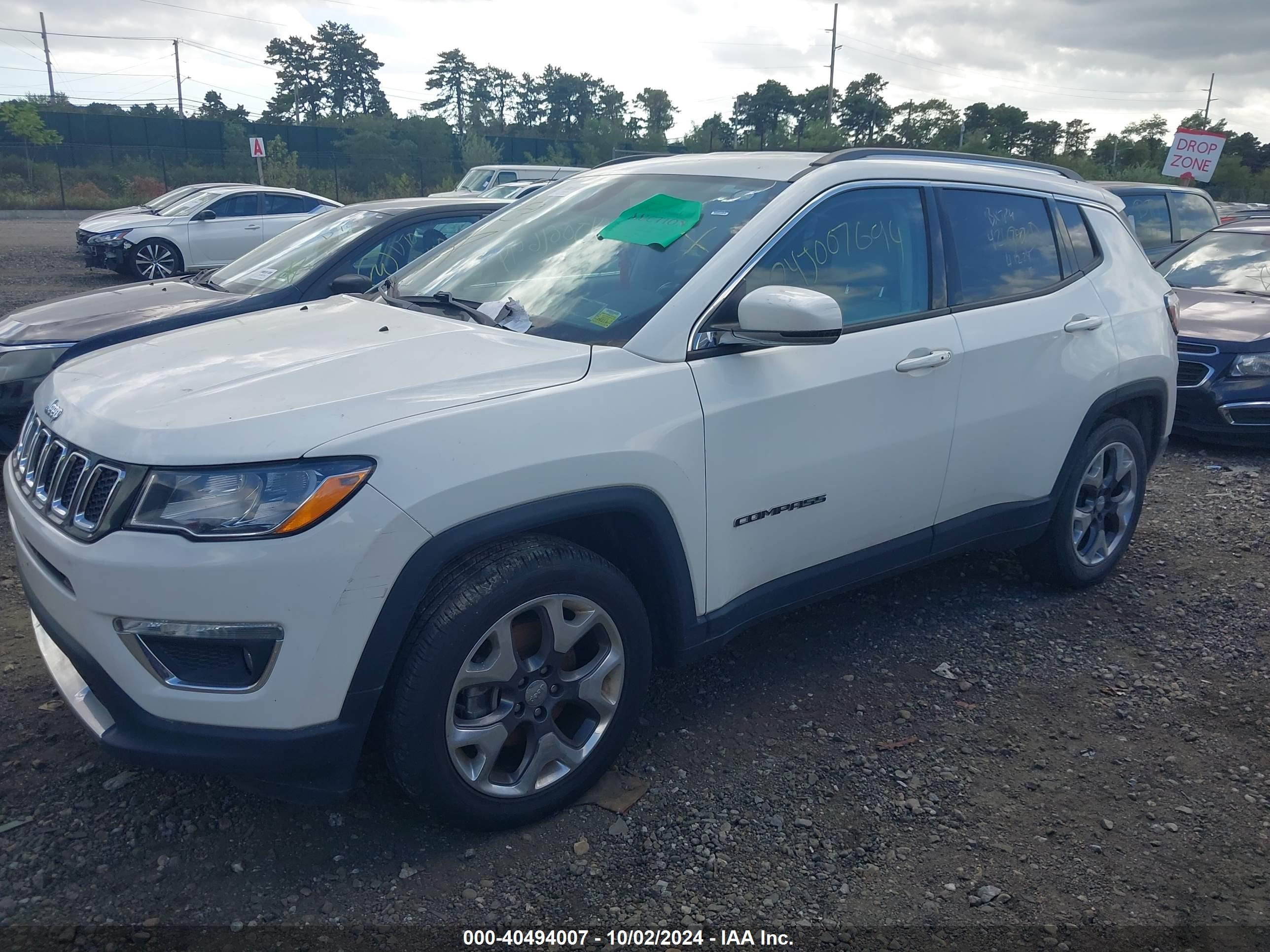 2020 Jeep Compass Limited Fwd White vin: 3C4NJCCB2LT211323