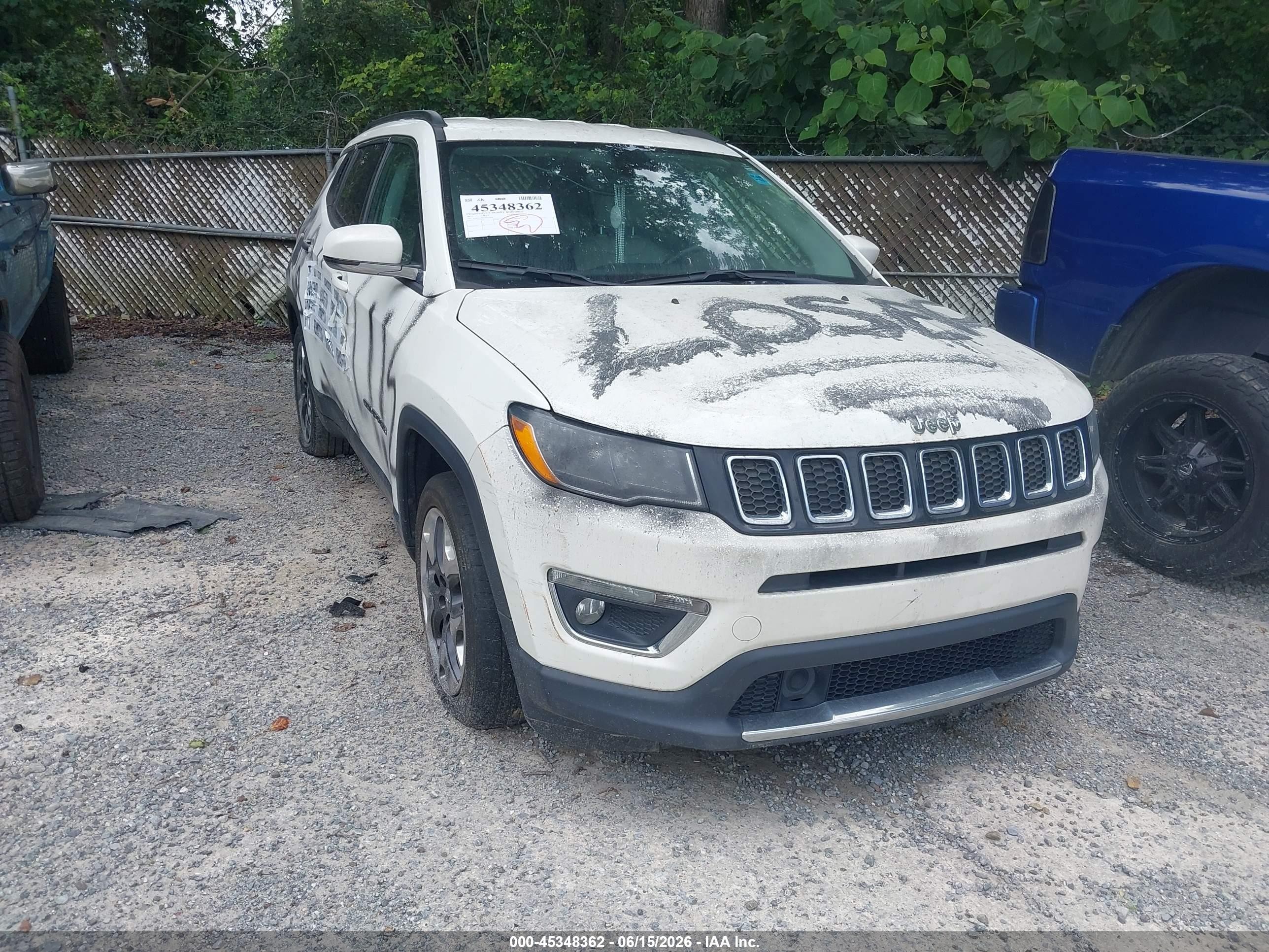 2021 Jeep Compass Limited Fwd White vin: 3C4NJCCB6MT511478