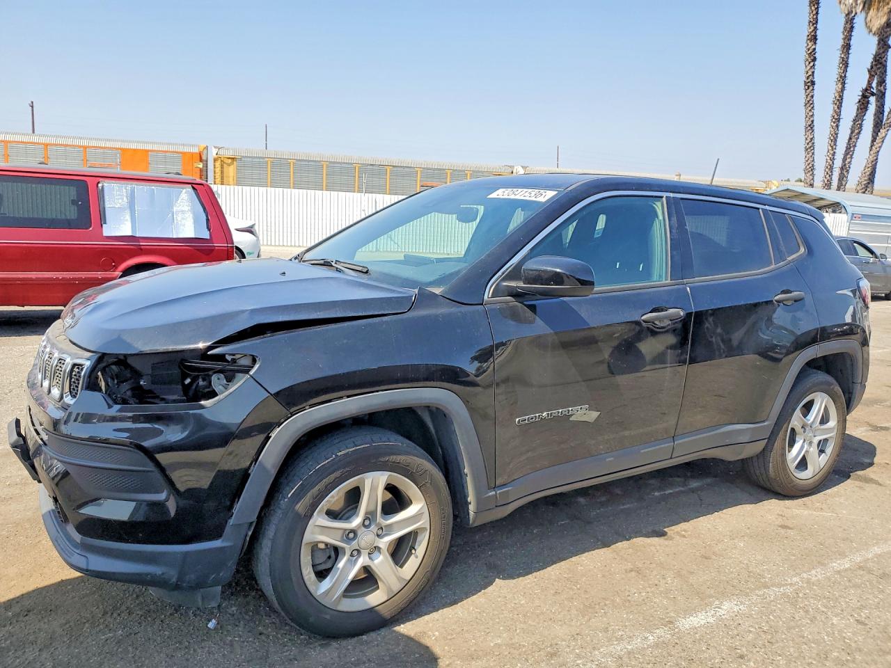2023 Jeep Compass Sport Черный vin: 3C4NJDAN2PT516670
