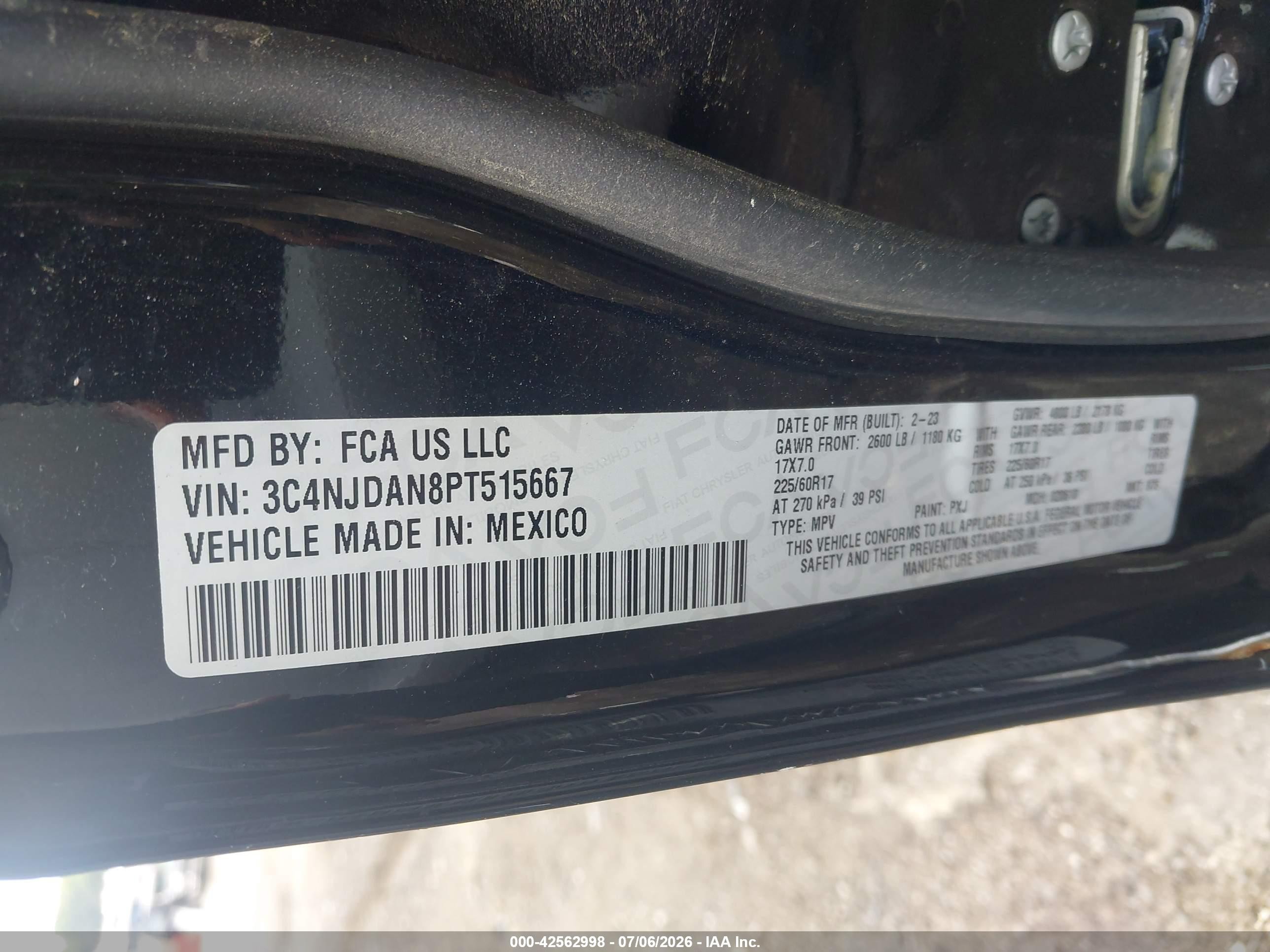 2023 Jeep Compass Sport 4x4 Black vin: 3C4NJDAN8PT515667