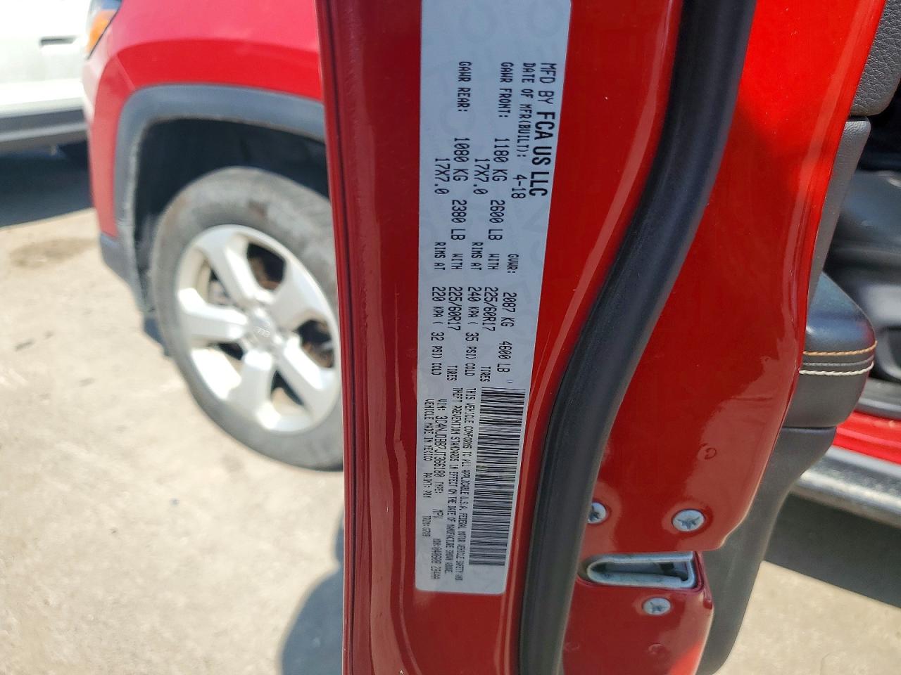 2018 Jeep Compass Latitude Red vin: 3C4NJDBB7JT366180