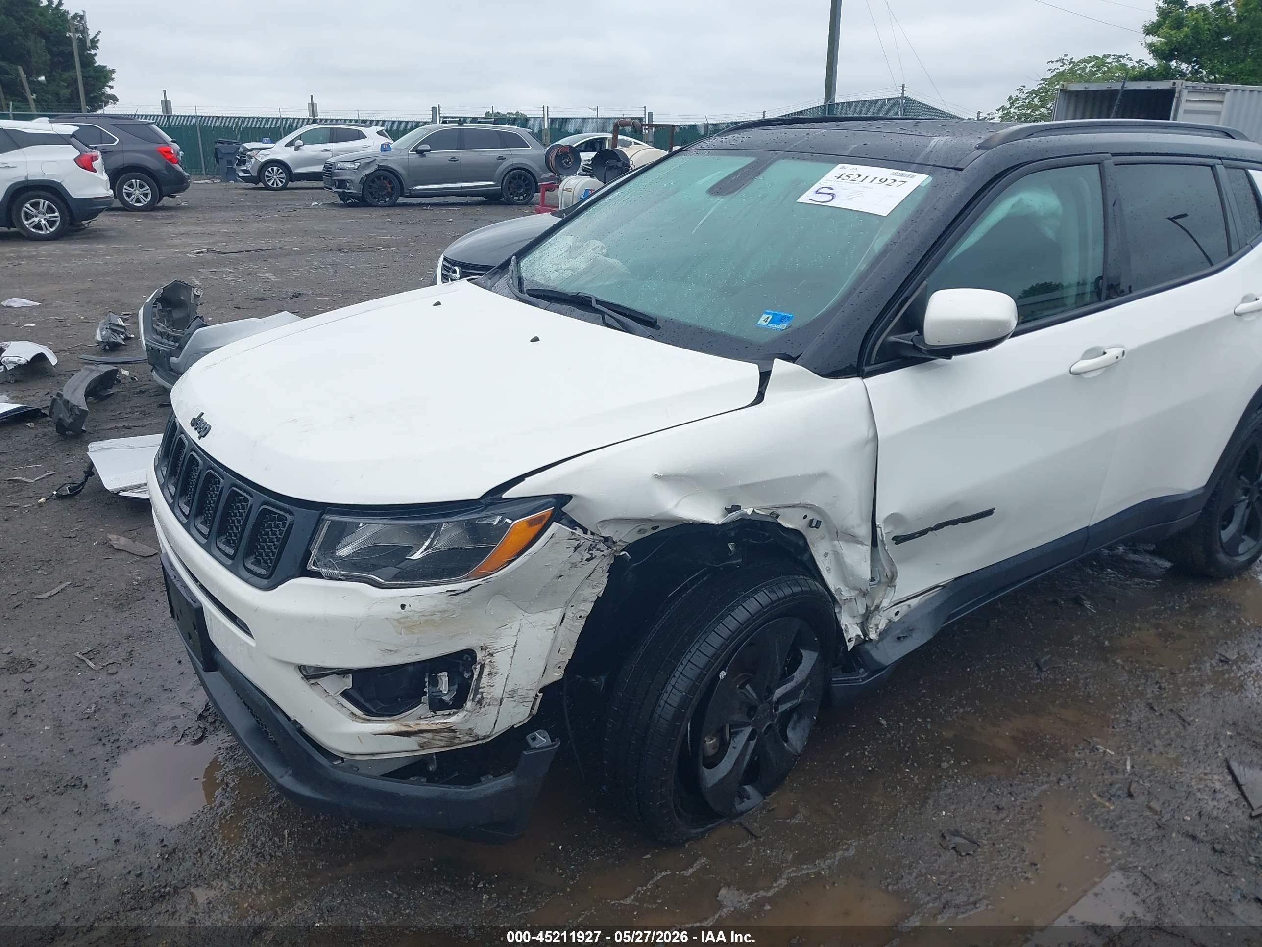 2020 Jeep Compass Altitude 4x4 White vin: 3C4NJDBB7LT116702