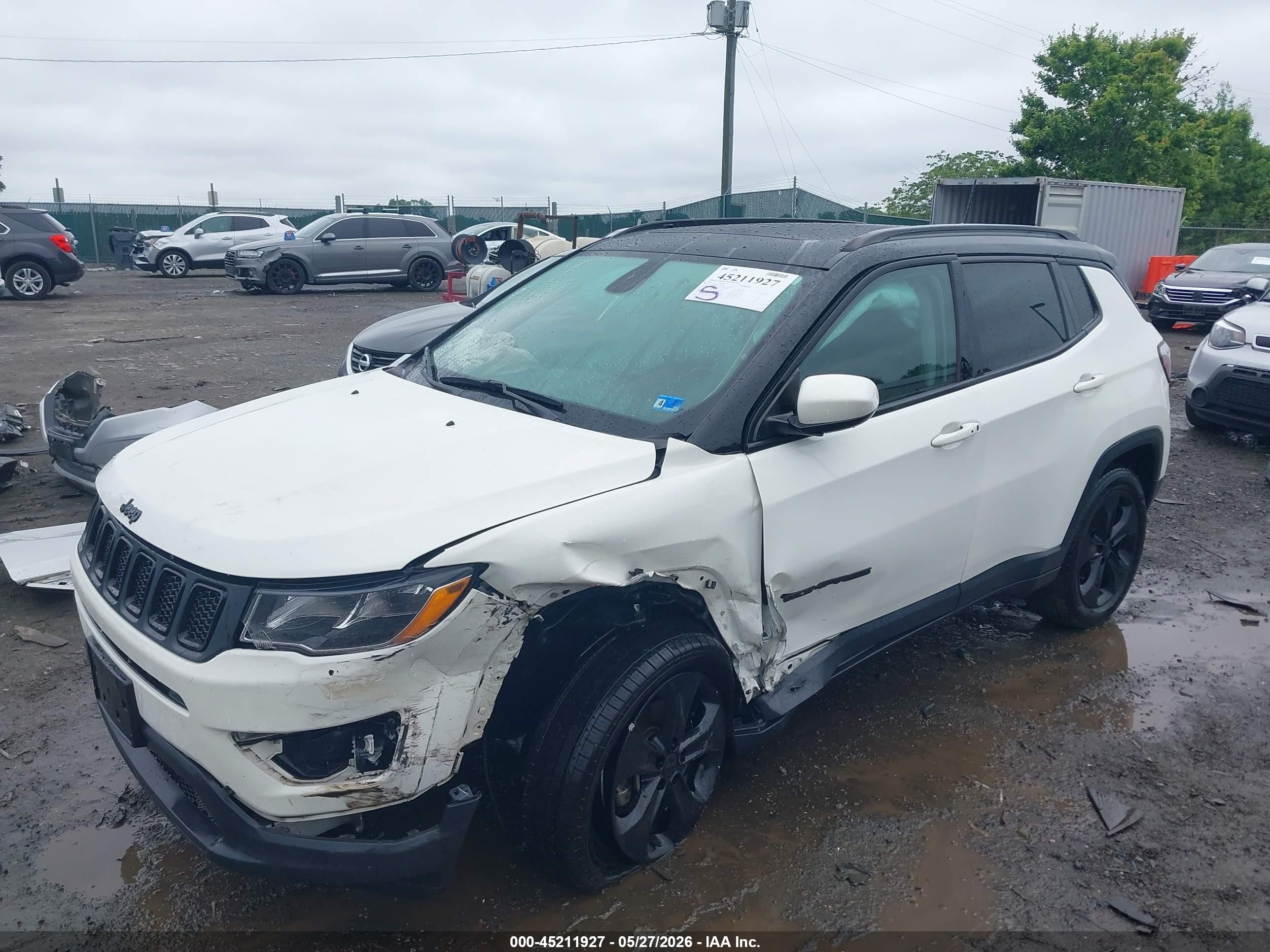 2020 Jeep Compass Altitude 4x4 White vin: 3C4NJDBB7LT116702