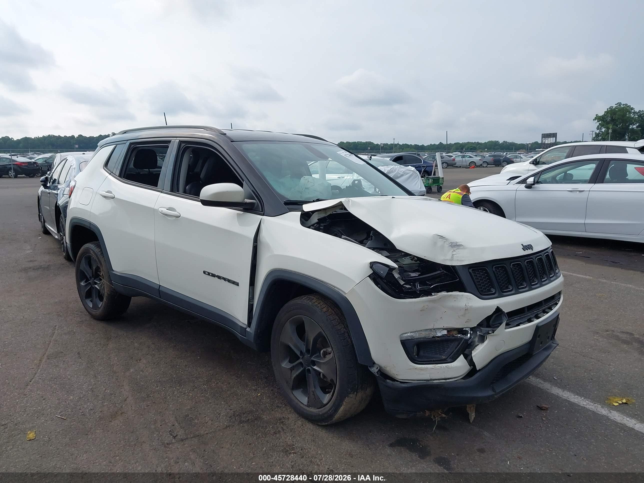 2019 Jeep Compass Altitude 4x4 White vin: 3C4NJDBB9KT648600