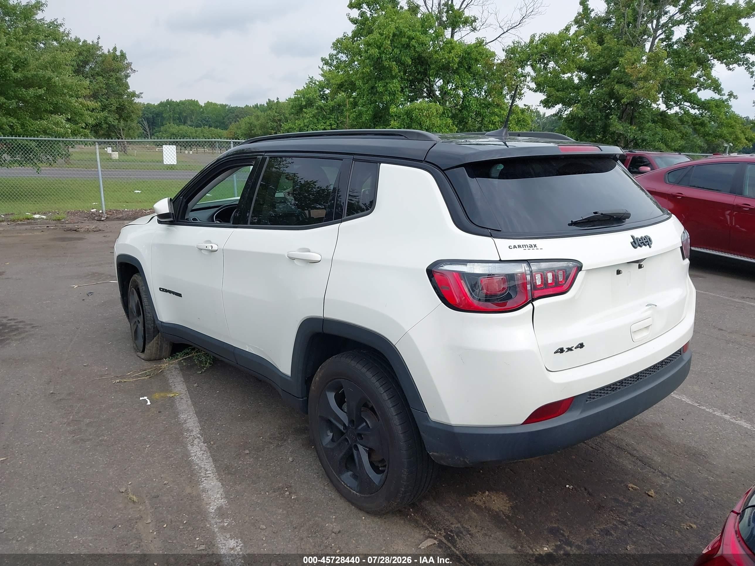 2019 Jeep Compass Altitude 4x4 White vin: 3C4NJDBB9KT648600