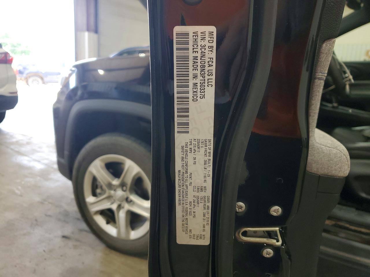2023 Jeep Compass Latitude Black vin: 3C4NJDBN3PT503375