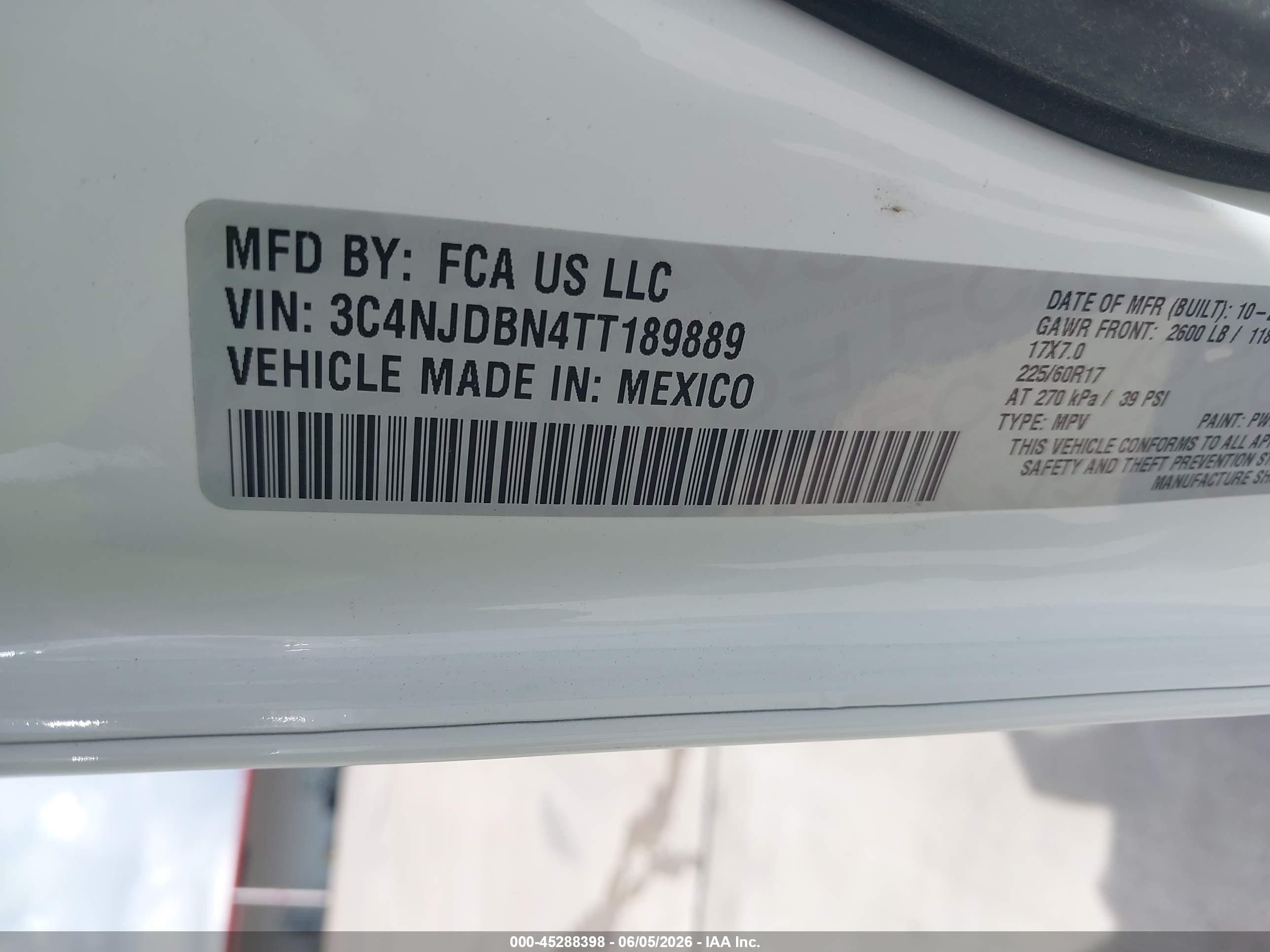 2026 Jeep Compass Latitude White vin: 3C4NJDBN4TT189889