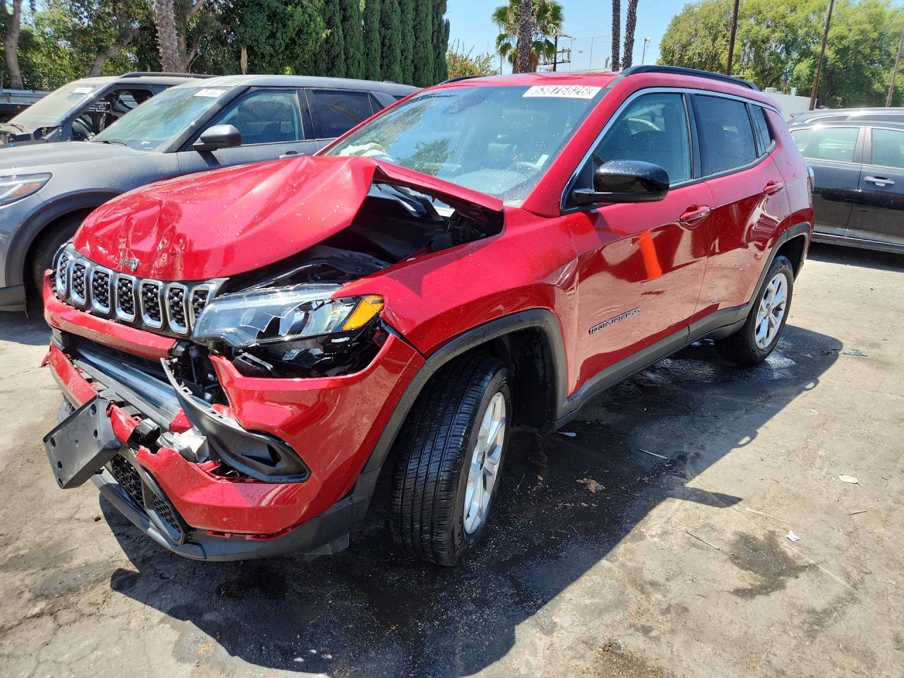 2025 Jeep Compass Latitude Red vin: 3C4NJDBN7ST546867 Damage: Left Front Fender, Dent(S) W/ Paint Dmg, 2 To 3 Inches