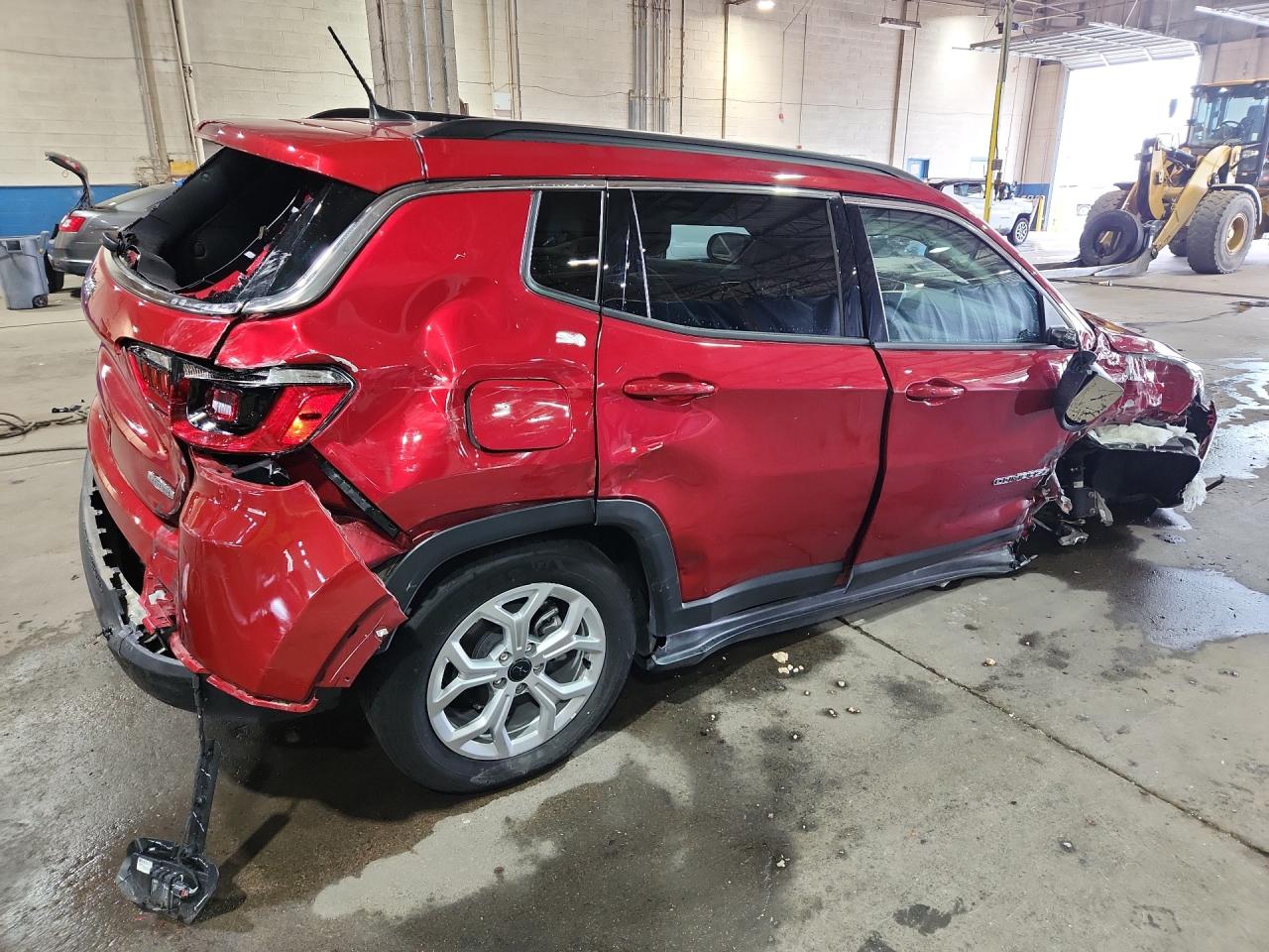 2025 Jeep Compass Latitude Red vin: 3C4NJDBN9ST620497 Damage: Right Qtr Panel, Dent(S) W/ Paint Dmg, > 12 Inches