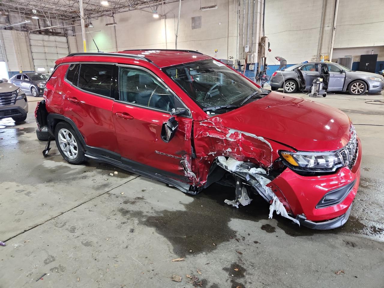 2025 Jeep Compass Latitude Red vin: 3C4NJDBN9ST620497 Damage: Hood, Dent(S) W/ Paint Dmg, 6 To 7 Inches