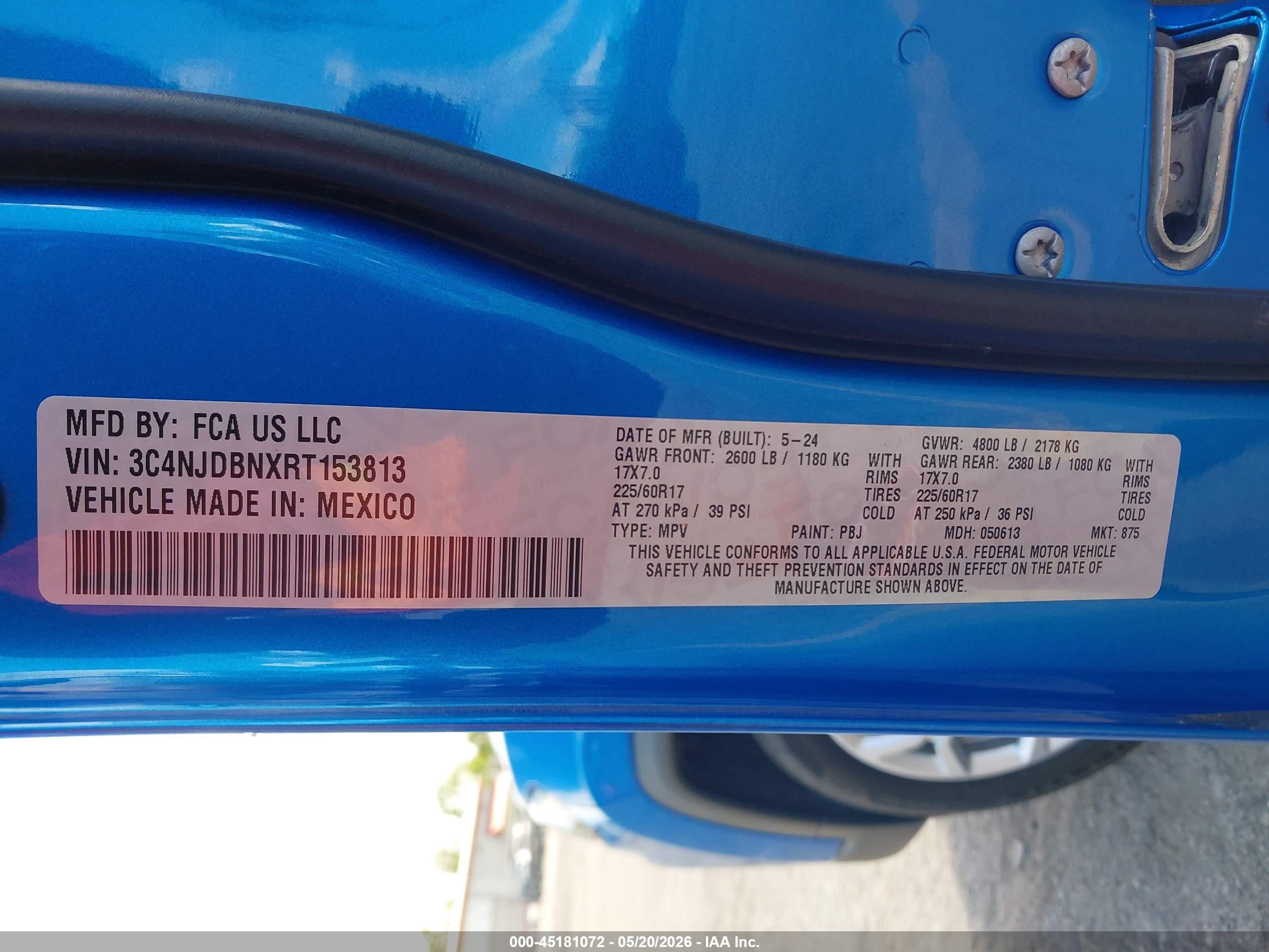 2024 Jeep Compass Latitude 4x4 Blue vin: 3C4NJDBNXRT153813