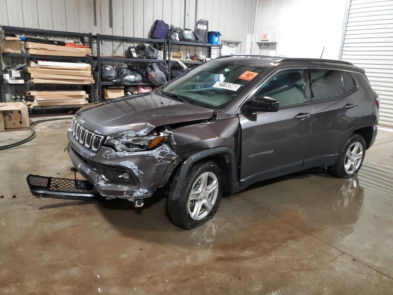 2024 Jeep Compass Latitude Gray vin: 3C4NJDBNXRT584409 Damage: Hood, Severe Damage, Replacement Required