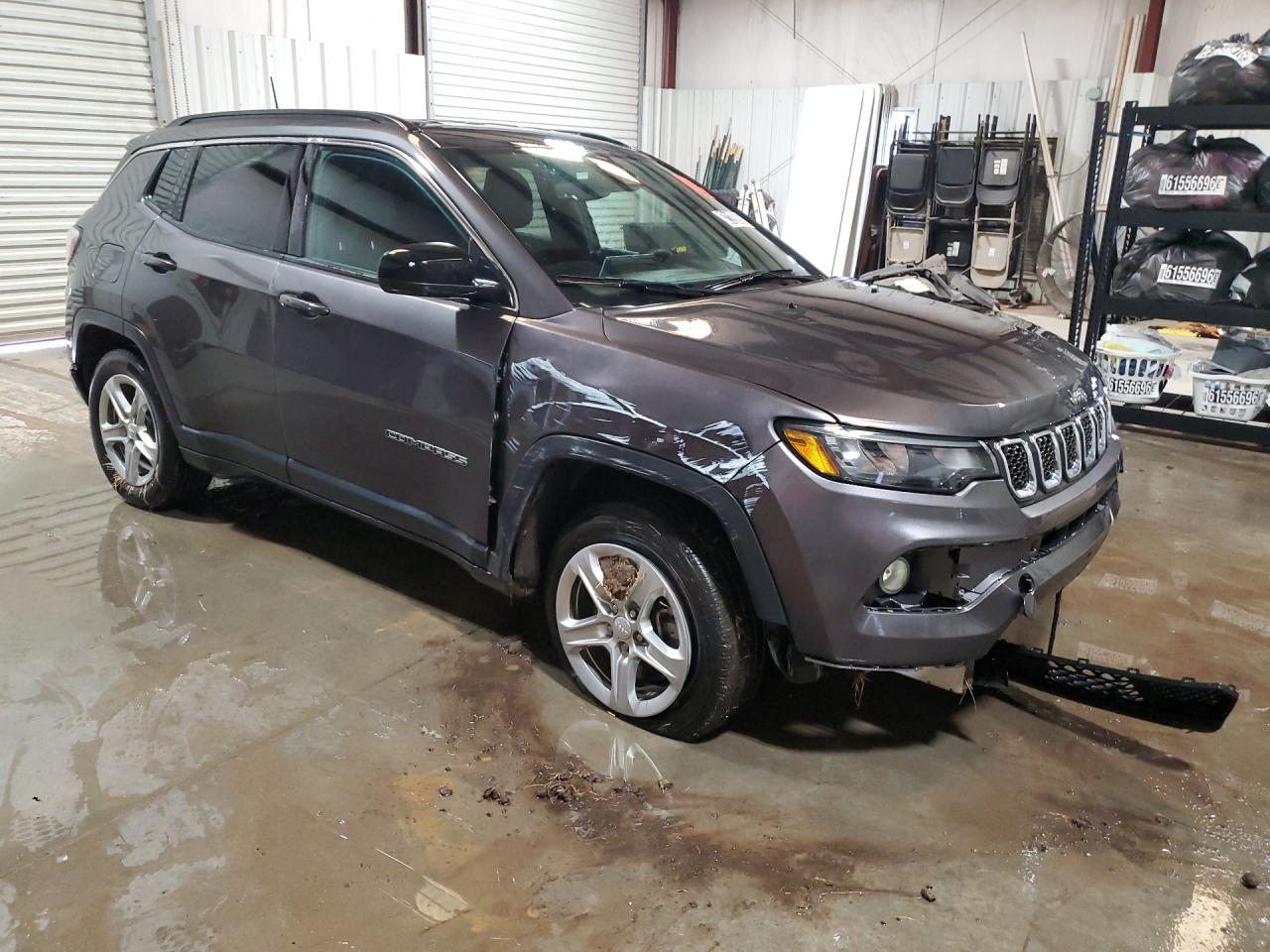 2024 Jeep Compass Latitude Gray vin: 3C4NJDBNXRT584409 Damage: Right Front Door, Severe Damage, Replacement Required