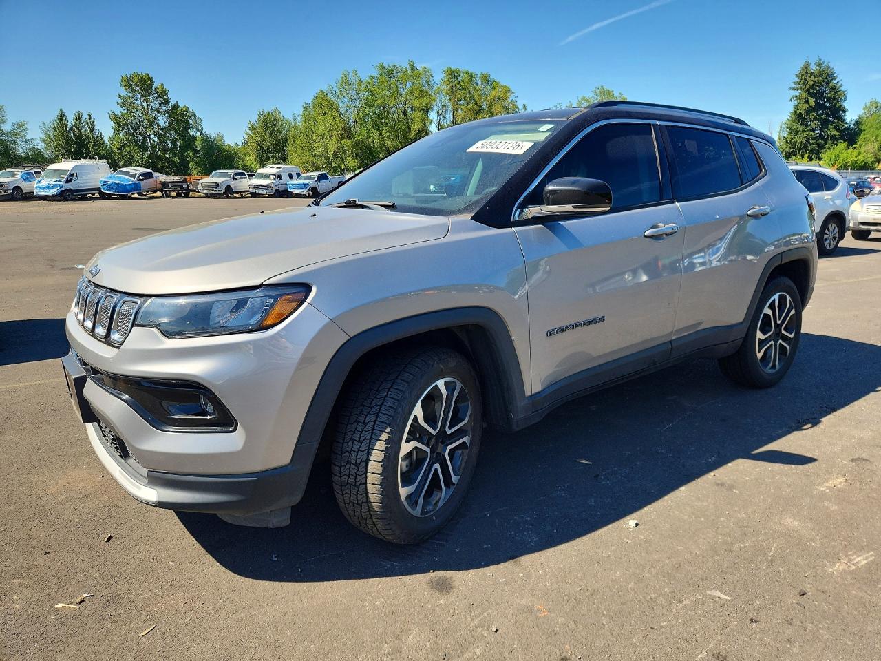 2022 Jeep Compass Limited Silver vin: 3C4NJDCB3NT154686
