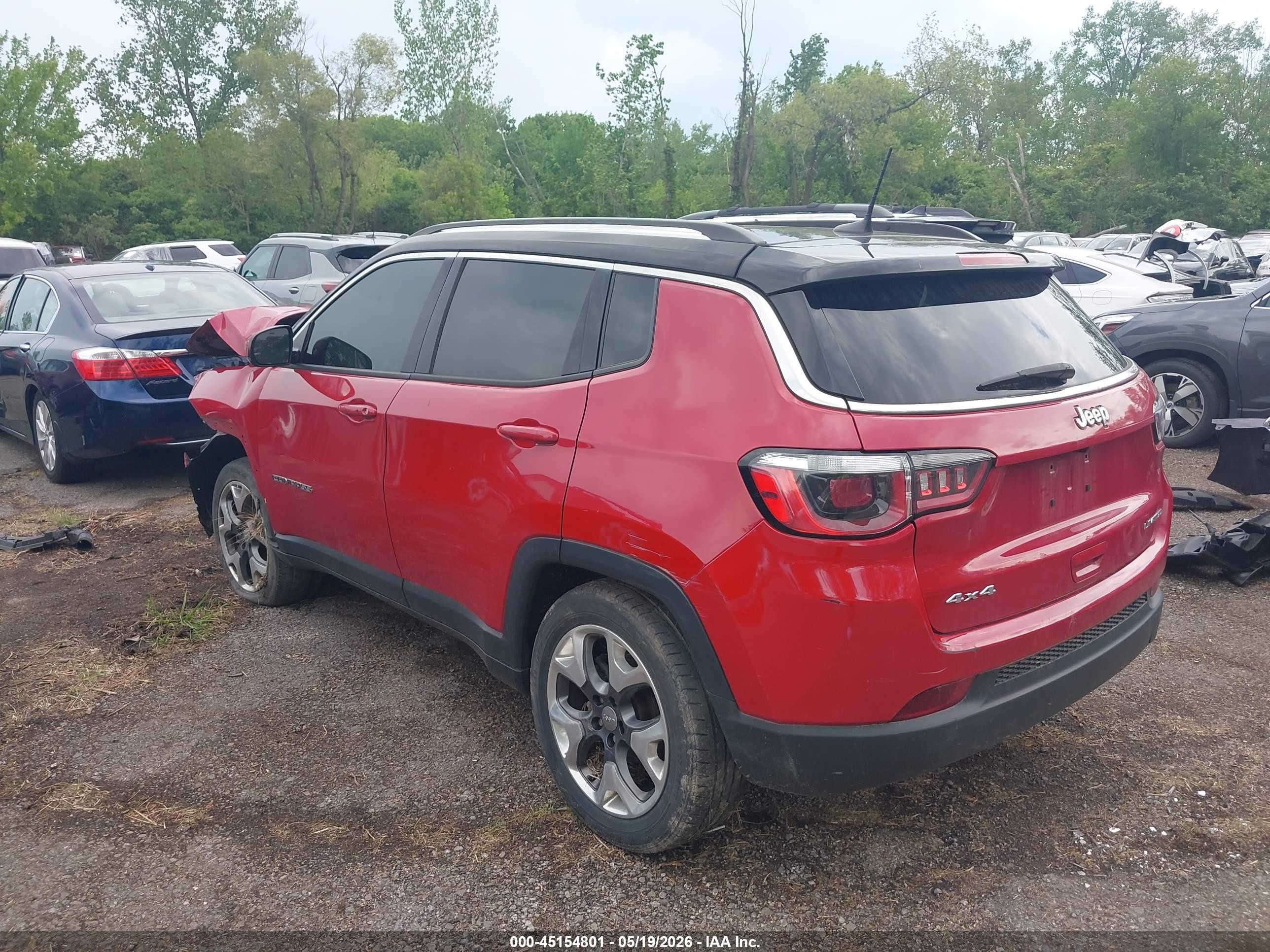 2018 Jeep Compass Limited 4x4 Red vin: 3C4NJDCB4JT153363