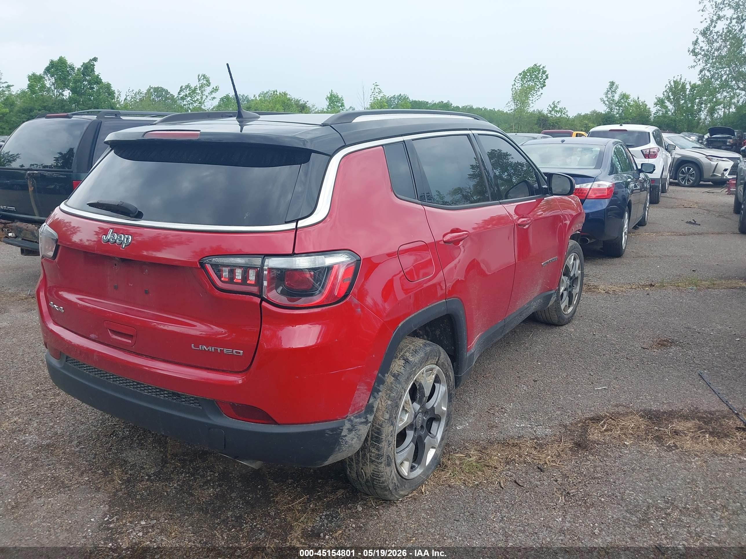 2018 Jeep Compass Limited 4x4 Red vin: 3C4NJDCB4JT153363