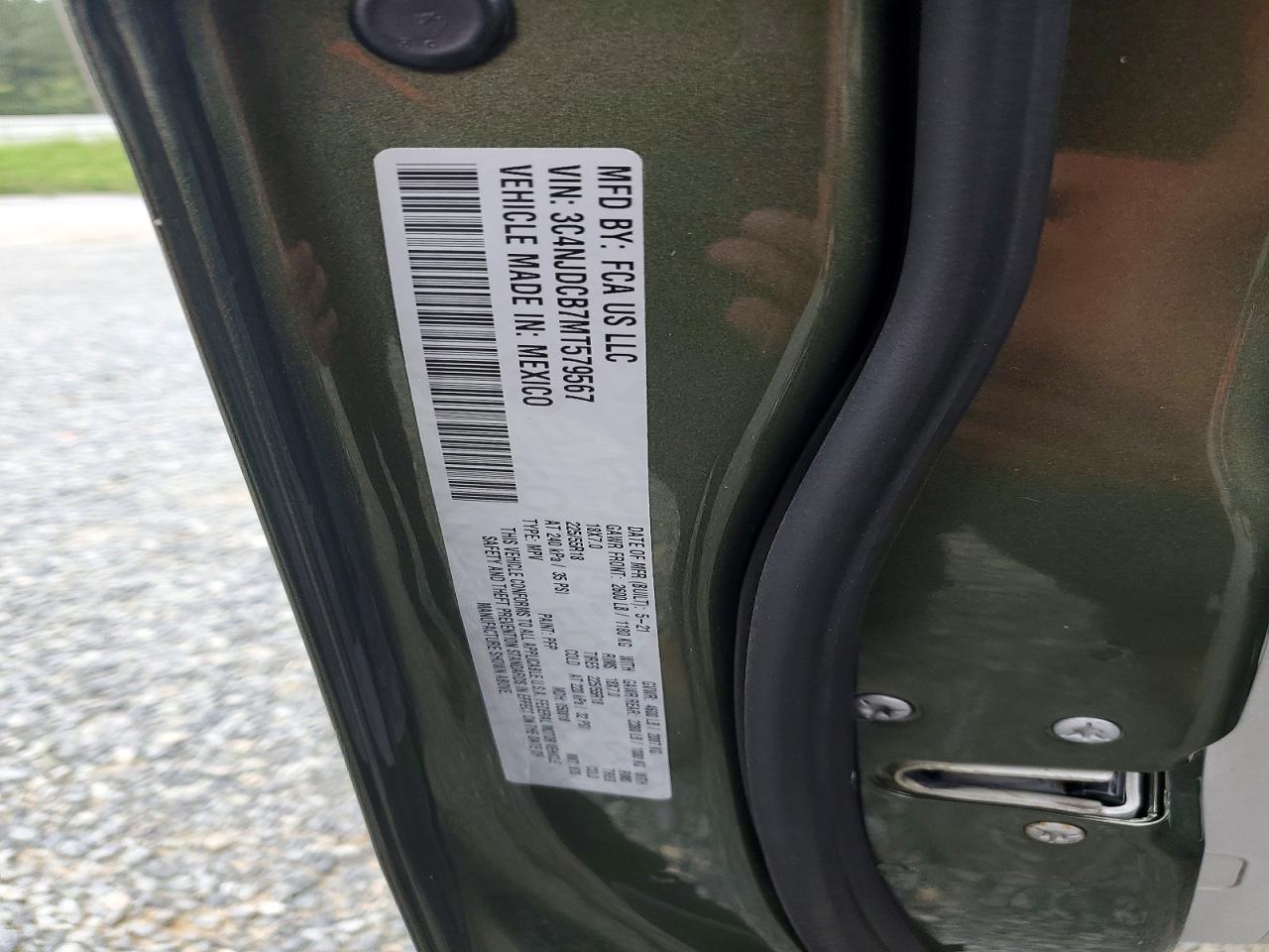 2021 Jeep Compass Limited Green vin: 3C4NJDCB7MT579567