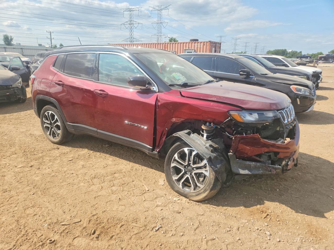 2022 Jeep Compass Limited Темно-бордовый vin: 3C4NJDCB7NT150074